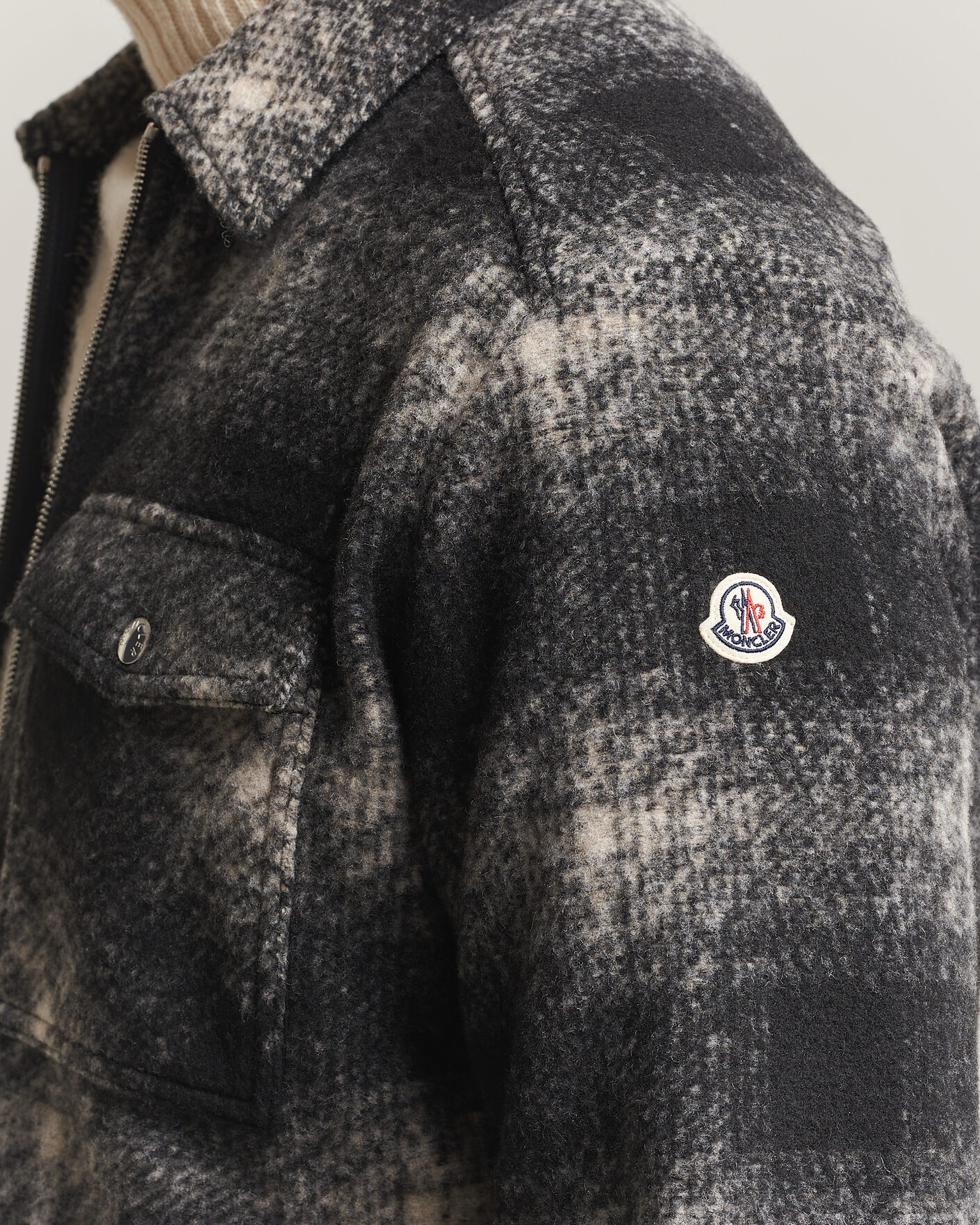 Herr | Skjortor | Moncler | Flannel Overshirt Grey Check