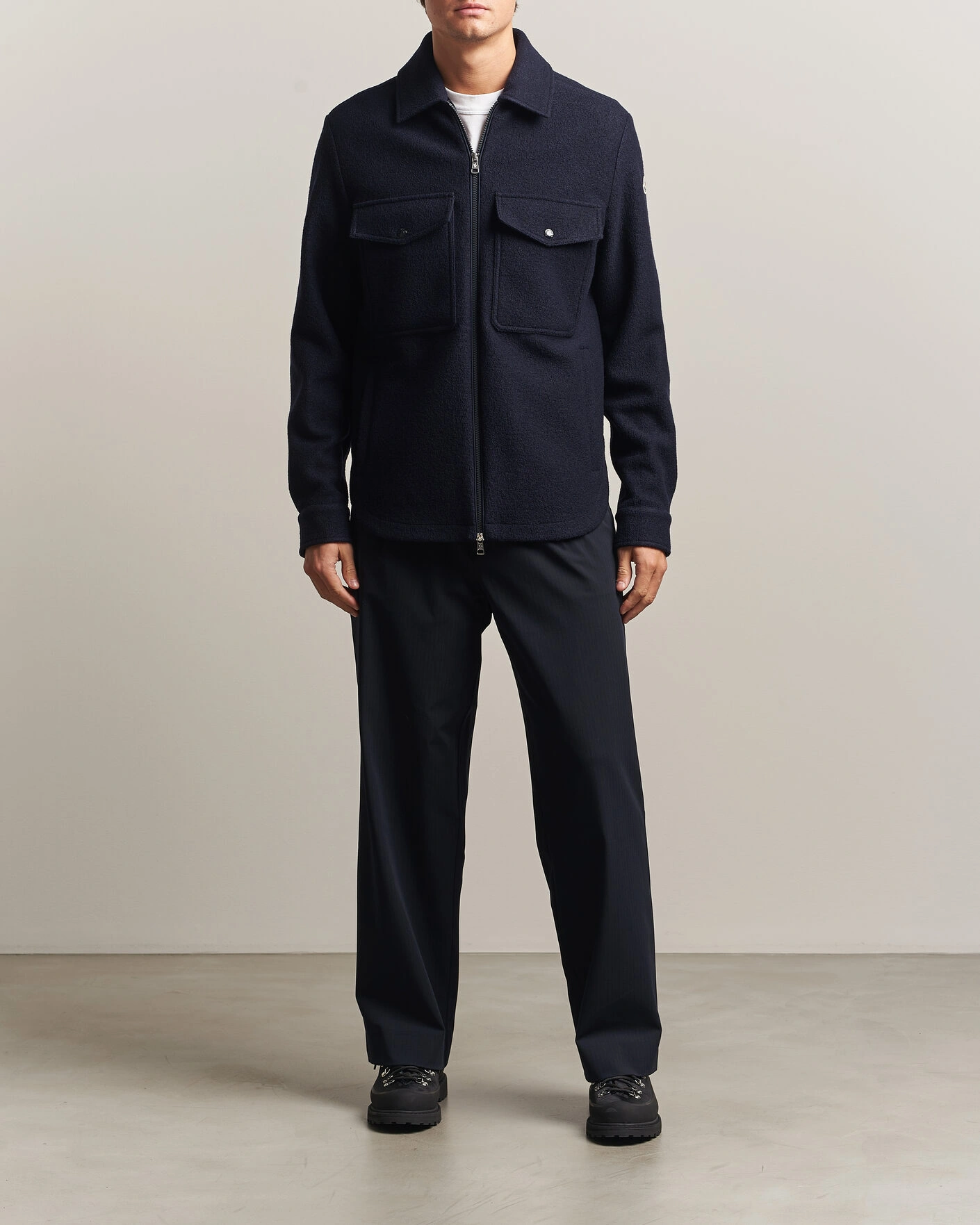 Herr | Skjortor | Moncler | Zip Overshirt Navy