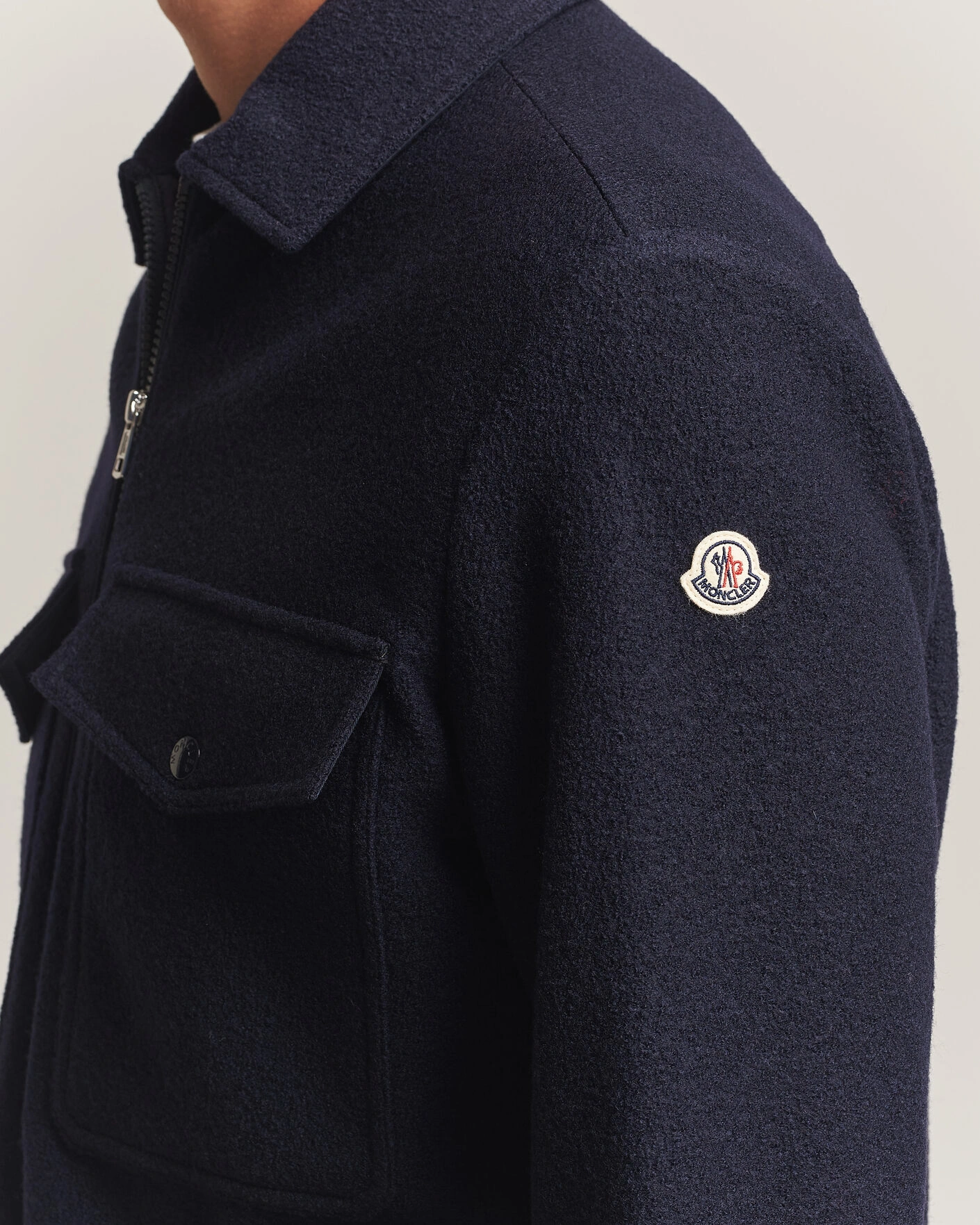 Herr | Skjortor | Moncler | Zip Overshirt Navy