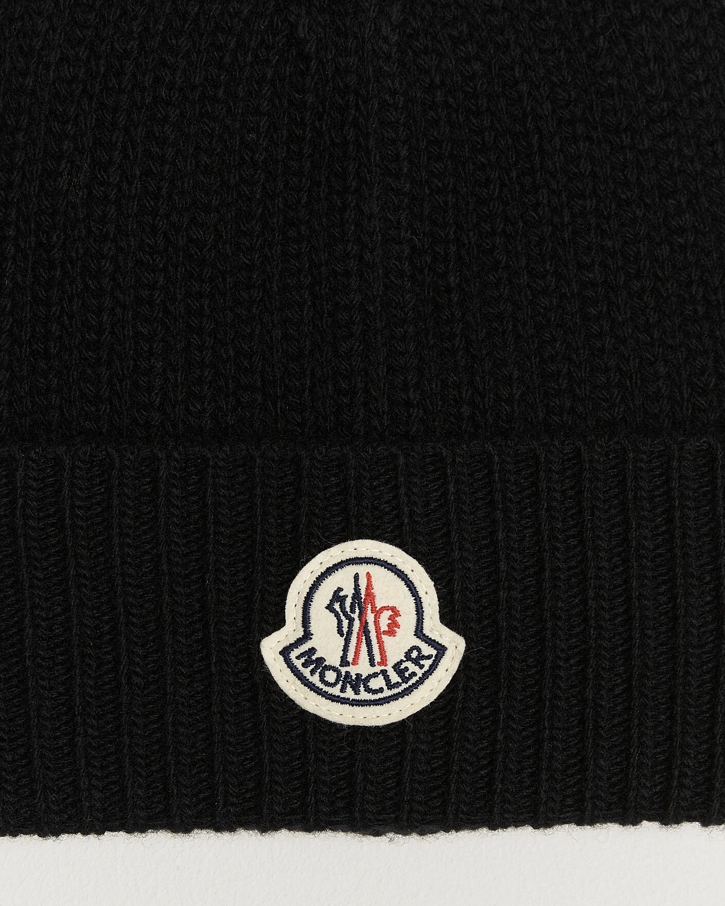 Herr | Mössor | Moncler | Rib Wool Beanie Black