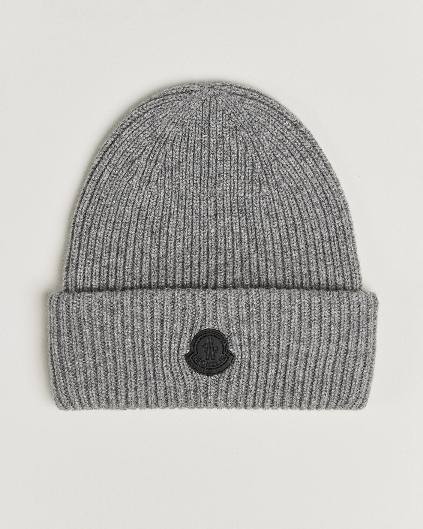 Herr | Mössor | Moncler | Rib Cashmere Beanie Grey