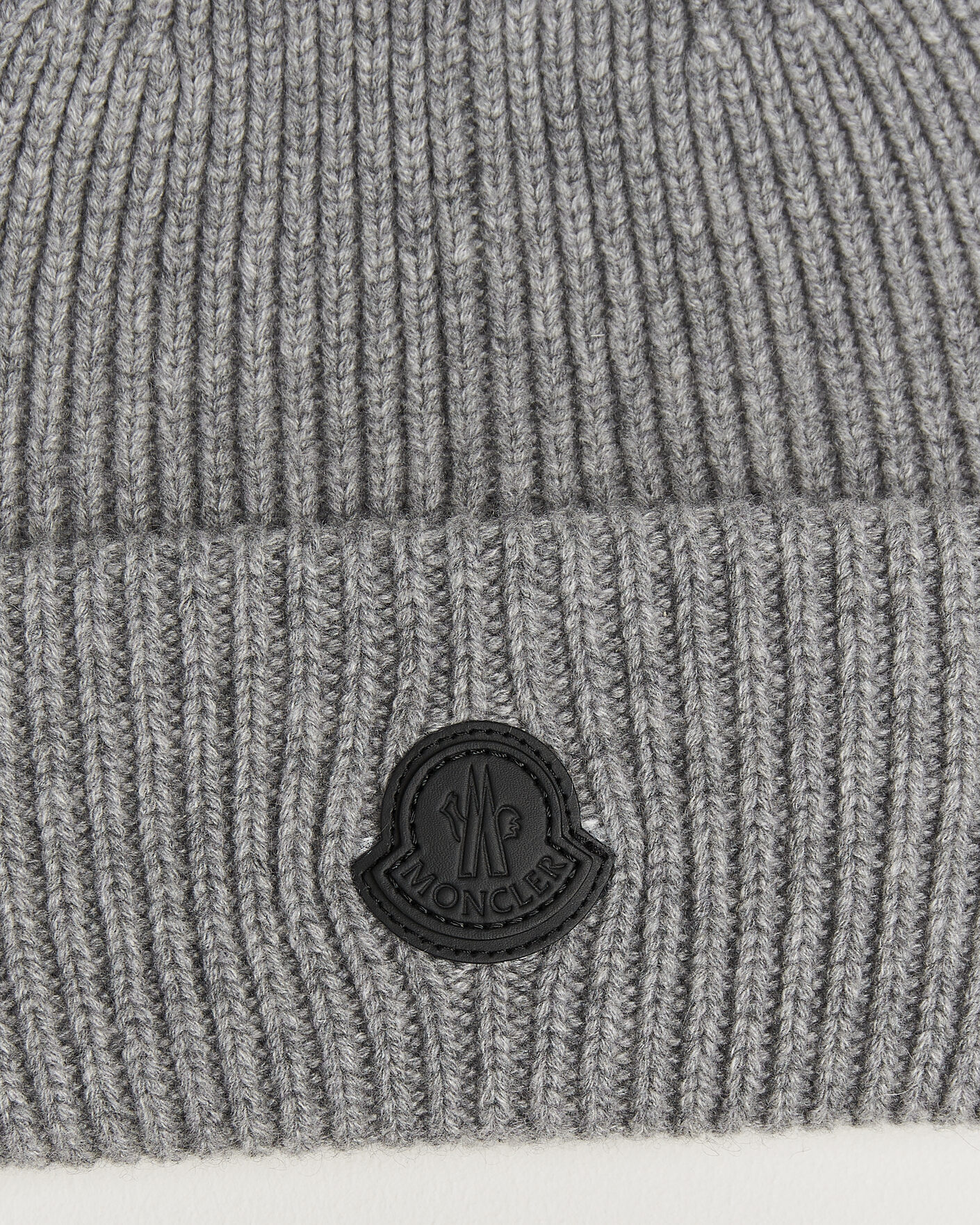 Herr | Mössor | Moncler | Rib Cashmere Beanie Grey