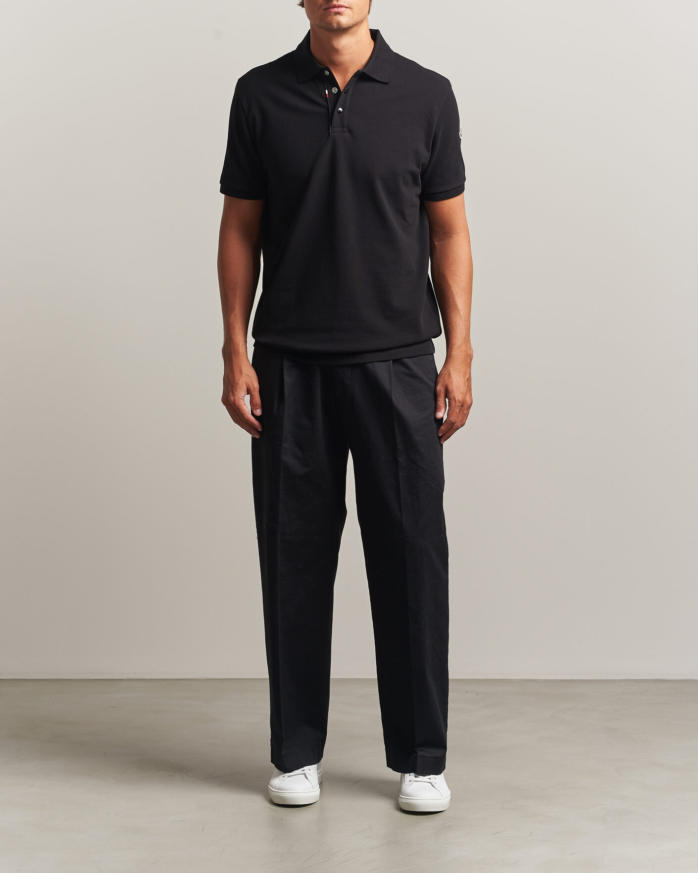 Herr | Pikéer | Moncler | Short Sleeve Polo Black