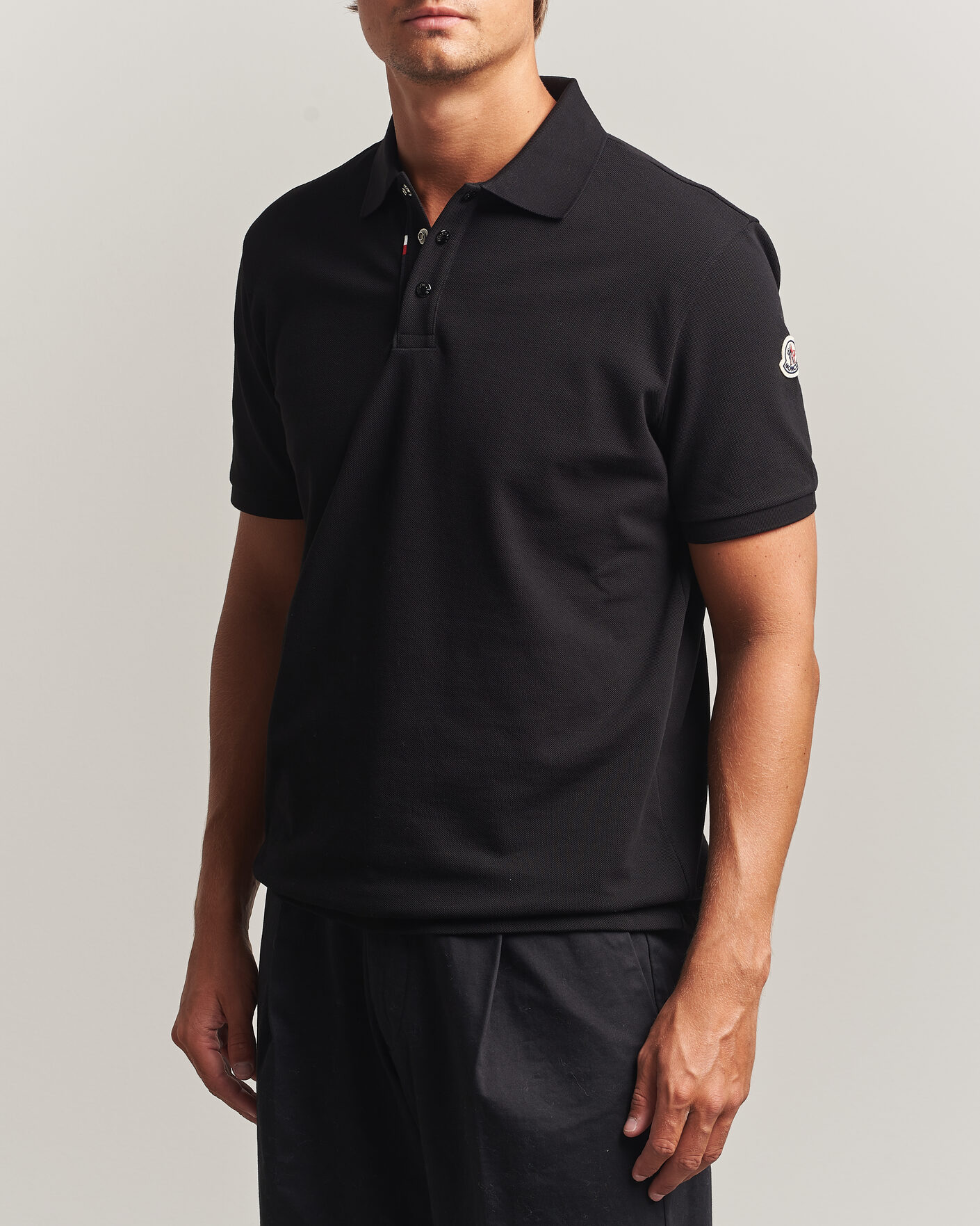 Herr | Pikéer | Moncler | Short Sleeve Polo Black