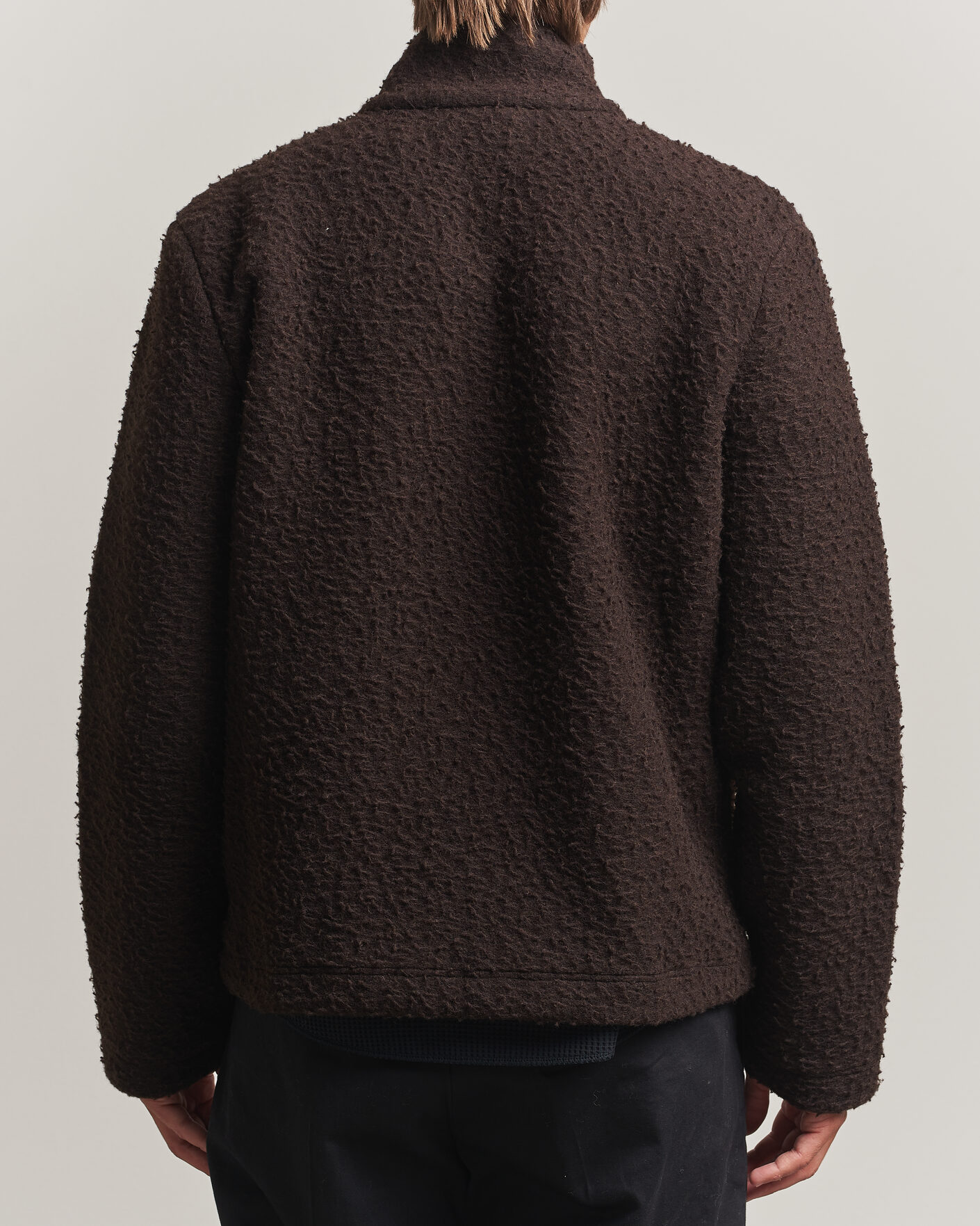 Herr | Tröjor | Moncler | Half Zip Fleece Sweater Dark Brown
