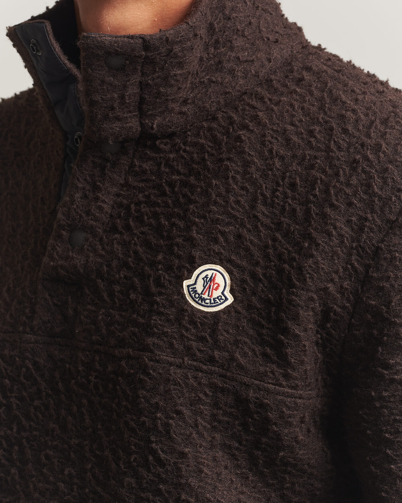 Herr | Tröjor | Moncler | Half Zip Fleece Sweater Dark Brown