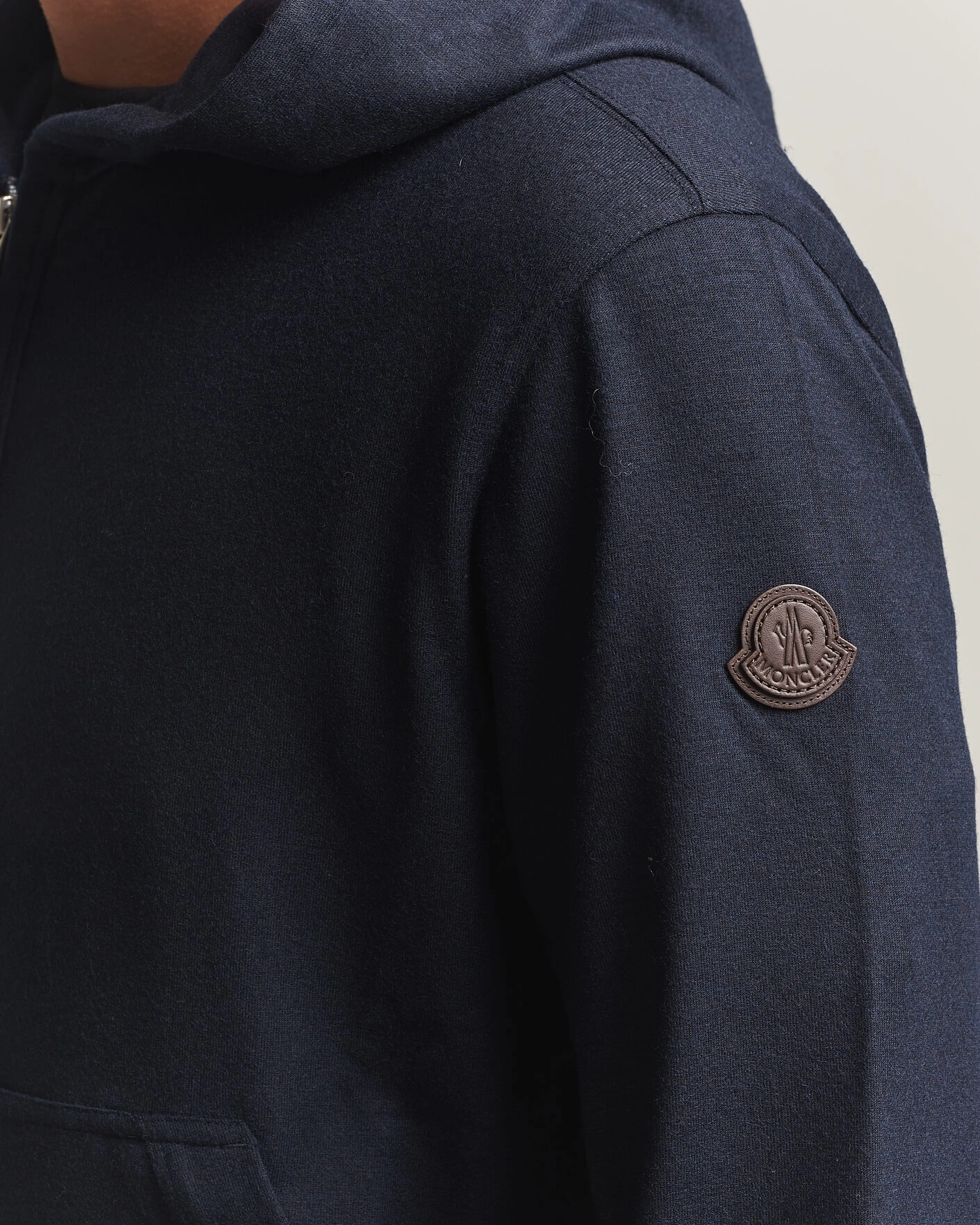 Herr | Tröjor | Moncler | Full Zip Flannel Hoodie Navy
