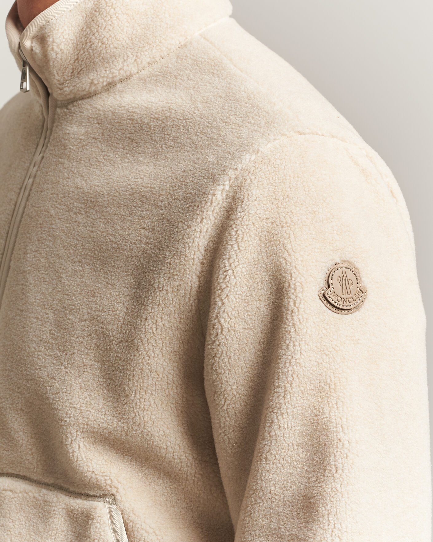 Herr | Tröjor | Moncler | Full Zip Fleece  Cream