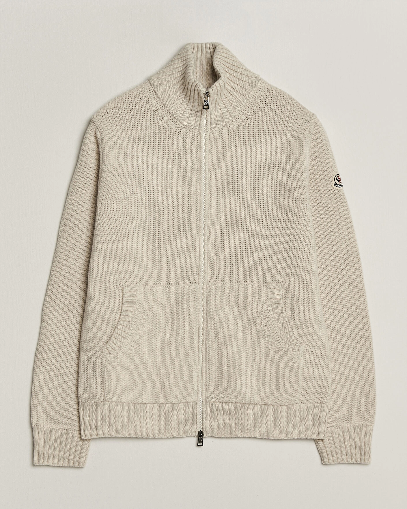Herr | Tröjor | Moncler | Full Zip Cardigan Light Beige