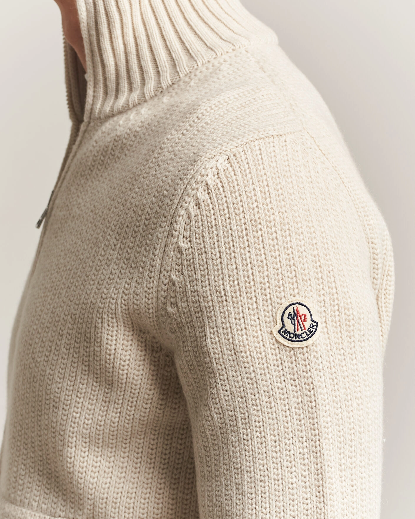 Herr | Tröjor | Moncler | Full Zip Cardigan Light Beige