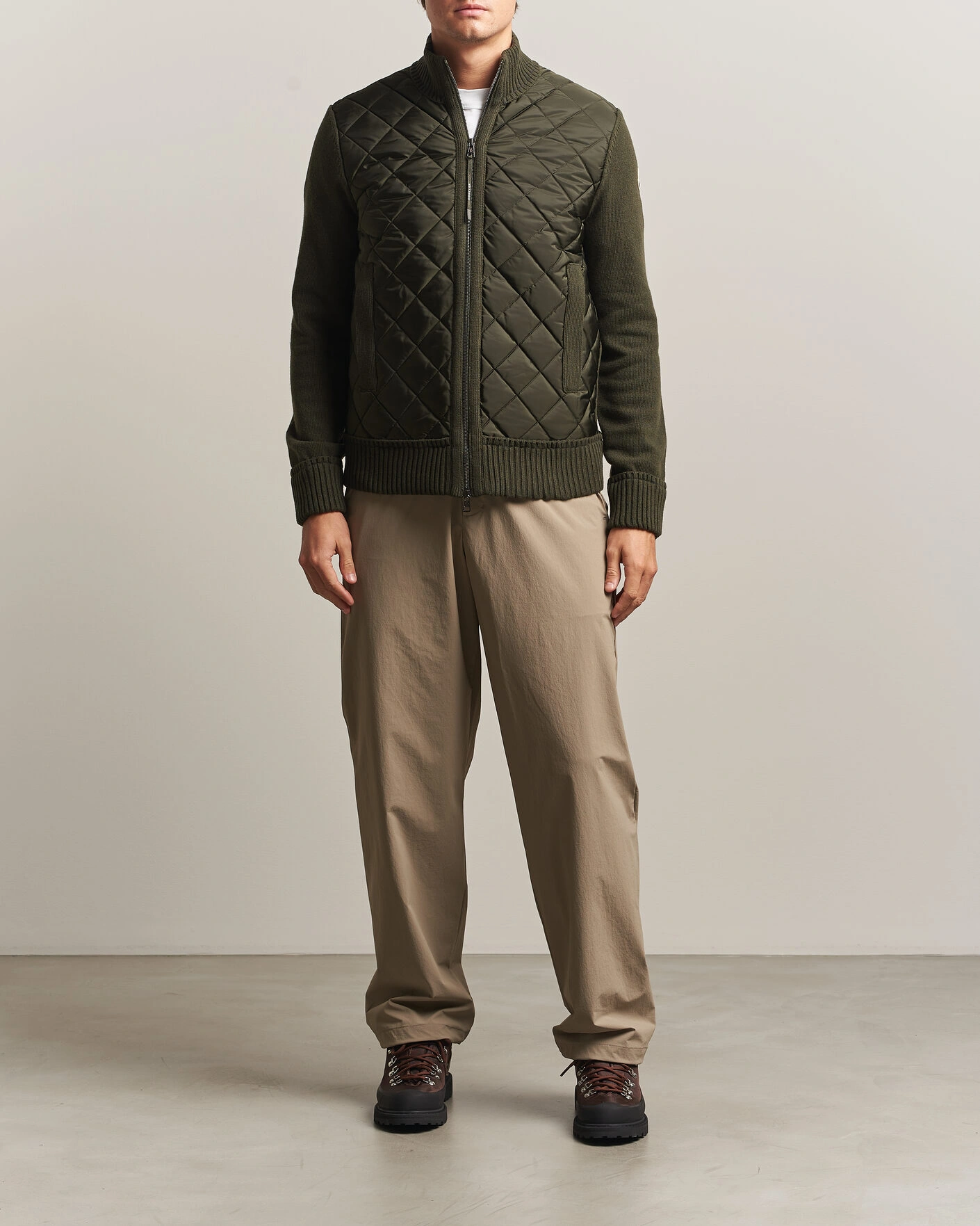 Herr | Jackor | Moncler | Quilted Hybrid Jacket Dark Green
