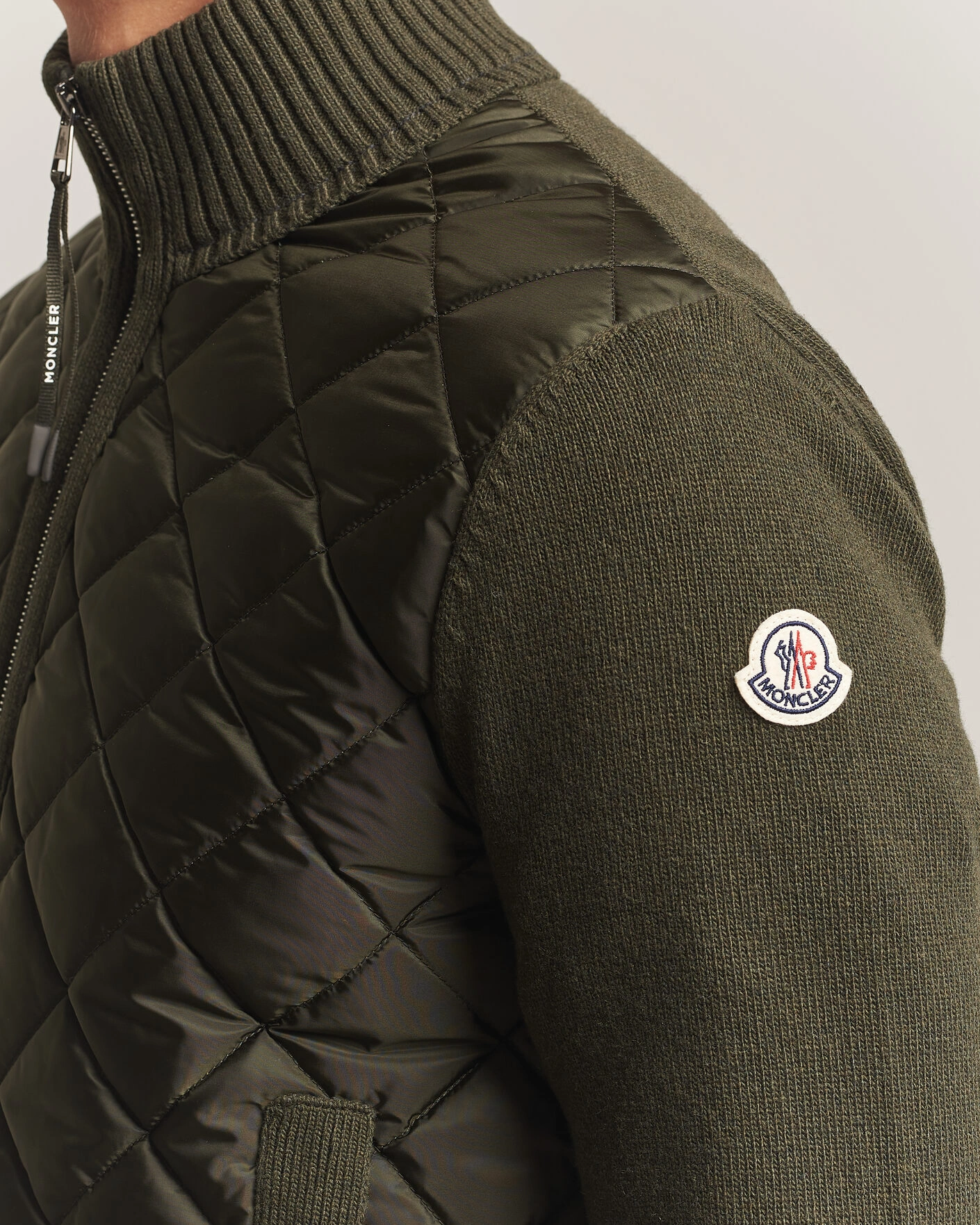 Herr | Jackor | Moncler | Quilted Hybrid Jacket Dark Green