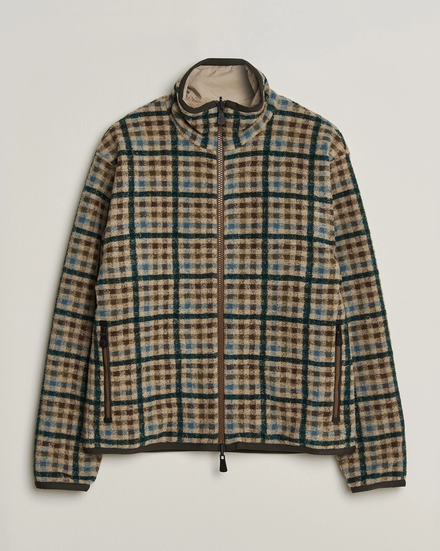 Herr | Tröjor | Moncler Grenoble | Sherpa Zip Cardigan Beige/Green