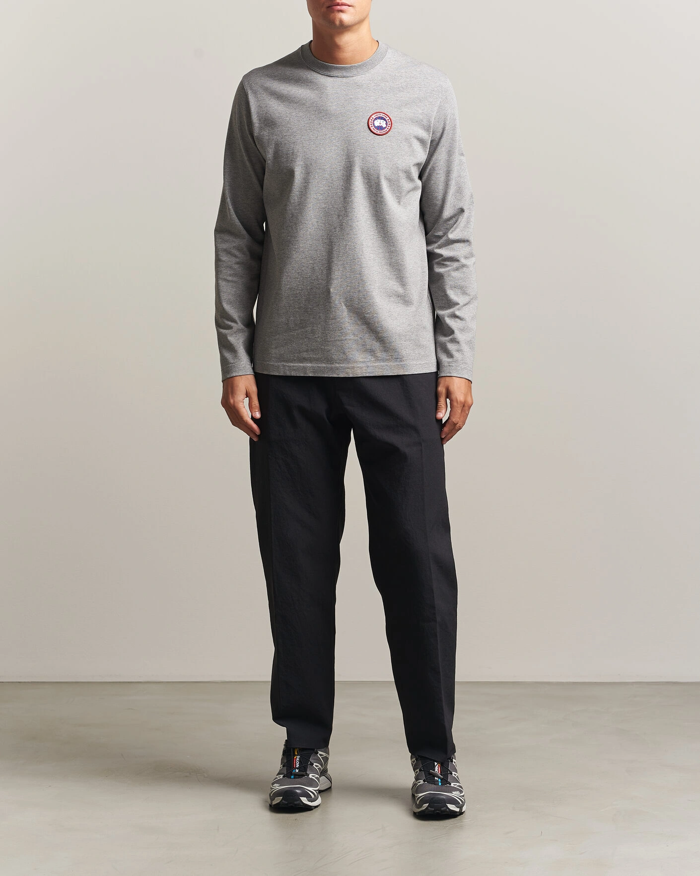 Herr | T-Shirts | Canada Goose | Vantage Long Sleeve T-Shirt Stone Heather