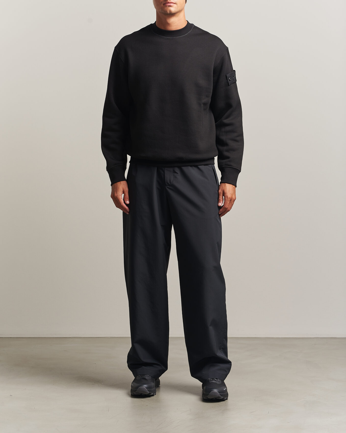 Herr | Tröjor | Stone Island | Ghost Cotton/Wool Fleece Sweatshirt Black