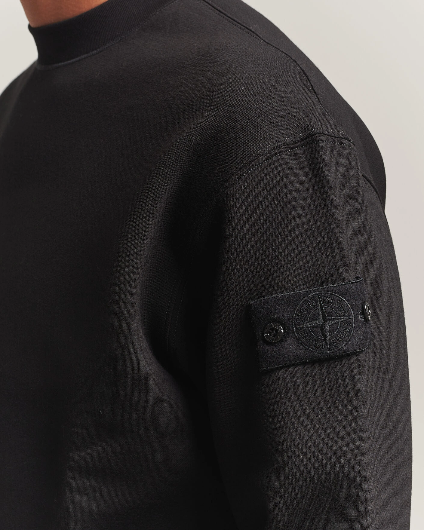 Herr | Tröjor | Stone Island | Ghost Cotton/Wool Fleece Sweatshirt Black