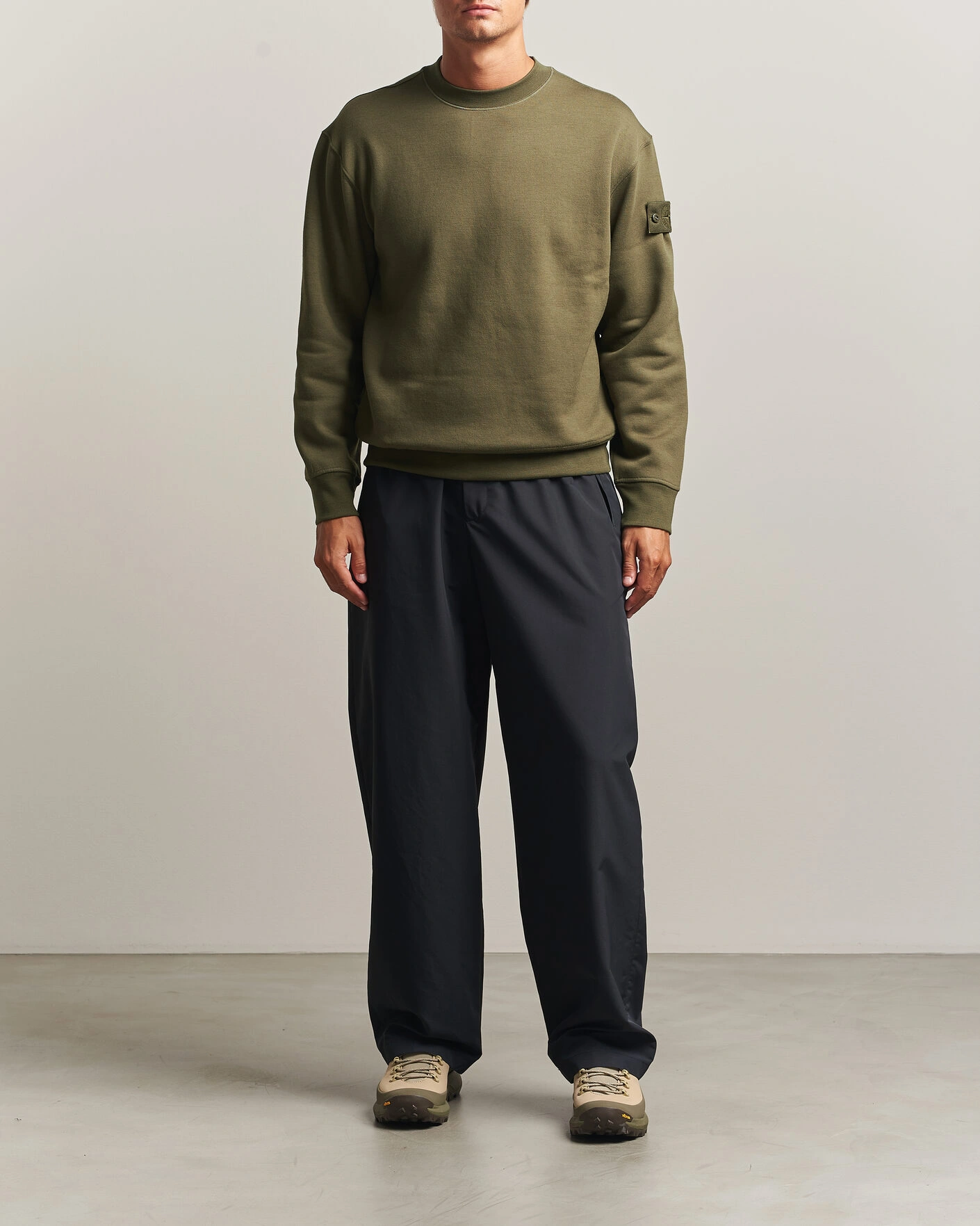 Herr | Tröjor | Stone Island | Ghost Cotton/Wool Fleece Sweatshirt Miltary Green
