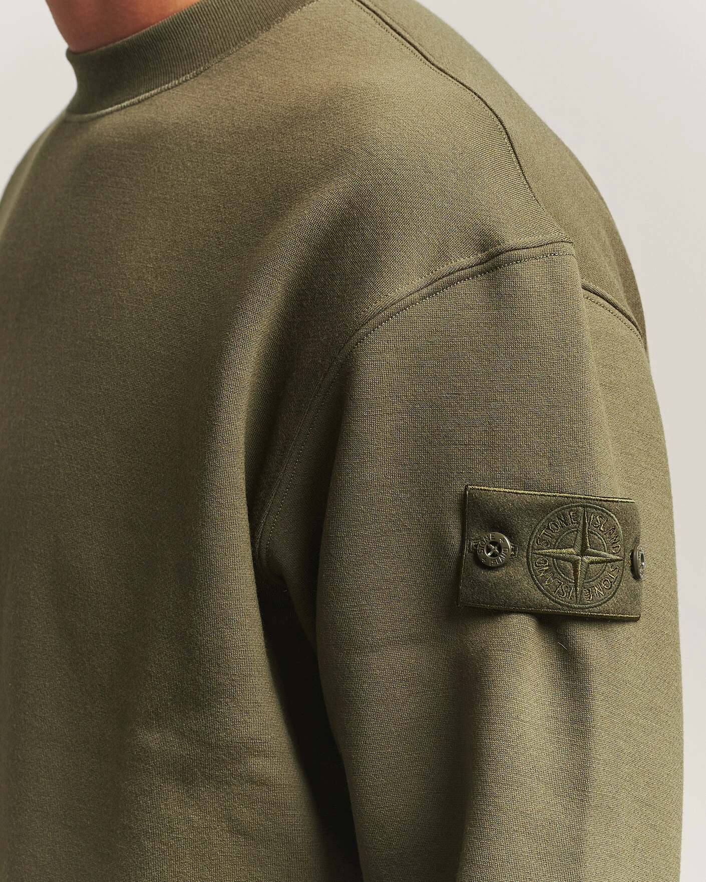 Herr | Tröjor | Stone Island | Ghost Cotton/Wool Fleece Sweatshirt Miltary Green