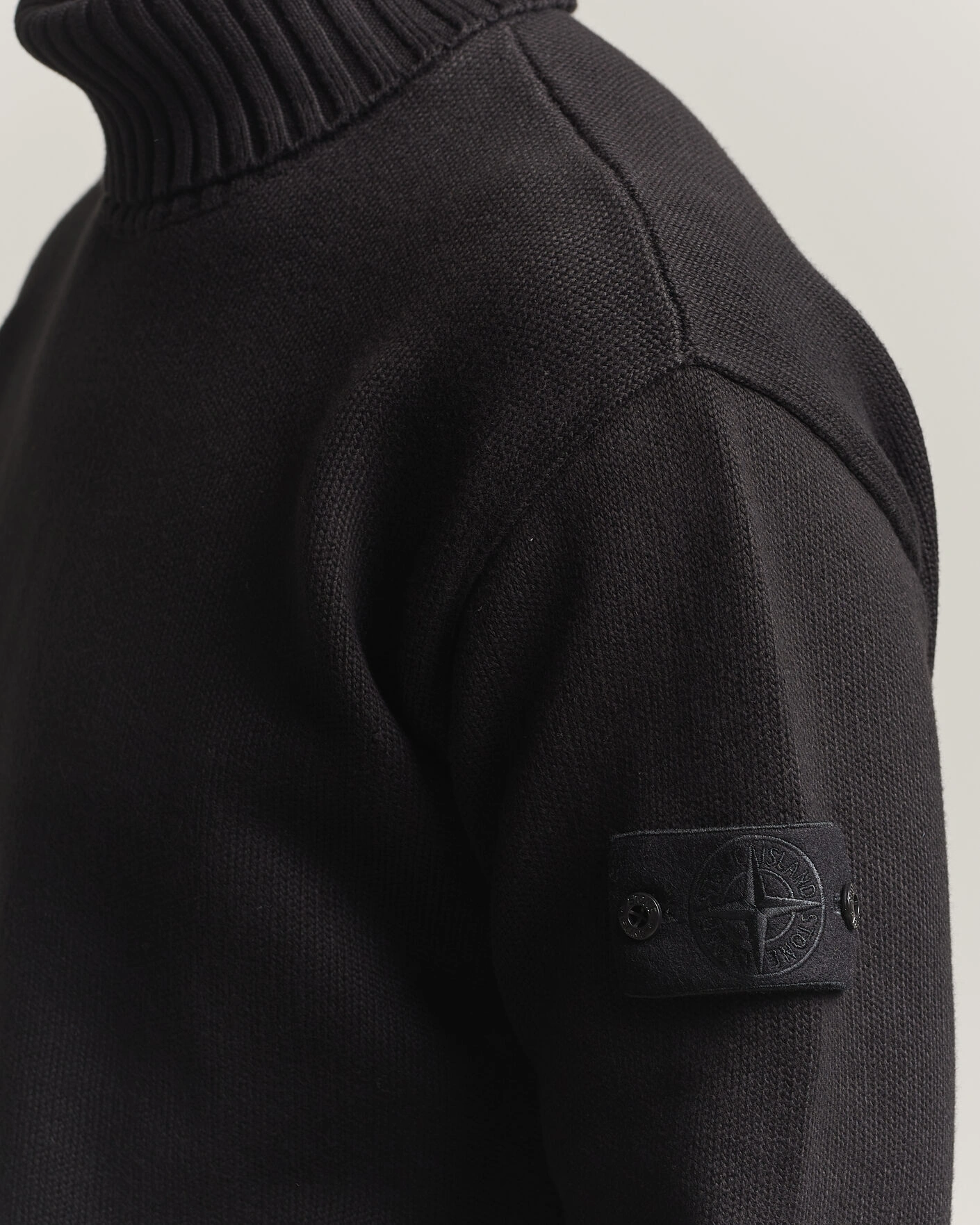 Herr | Tröjor | Stone Island | Ghost Plush Stitch Winter Cotton Rollneck Black