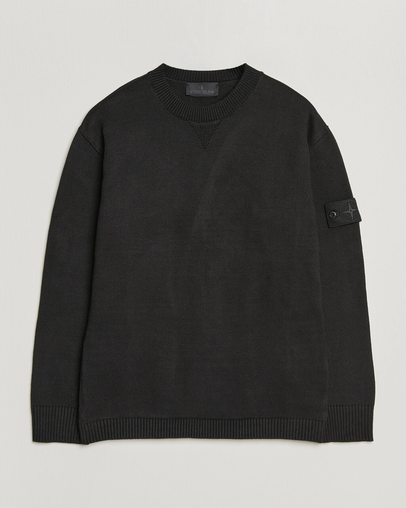 Herr | Tröjor | Stone Island | Ghost Plush Stitch Winter Cotton Sweat Black