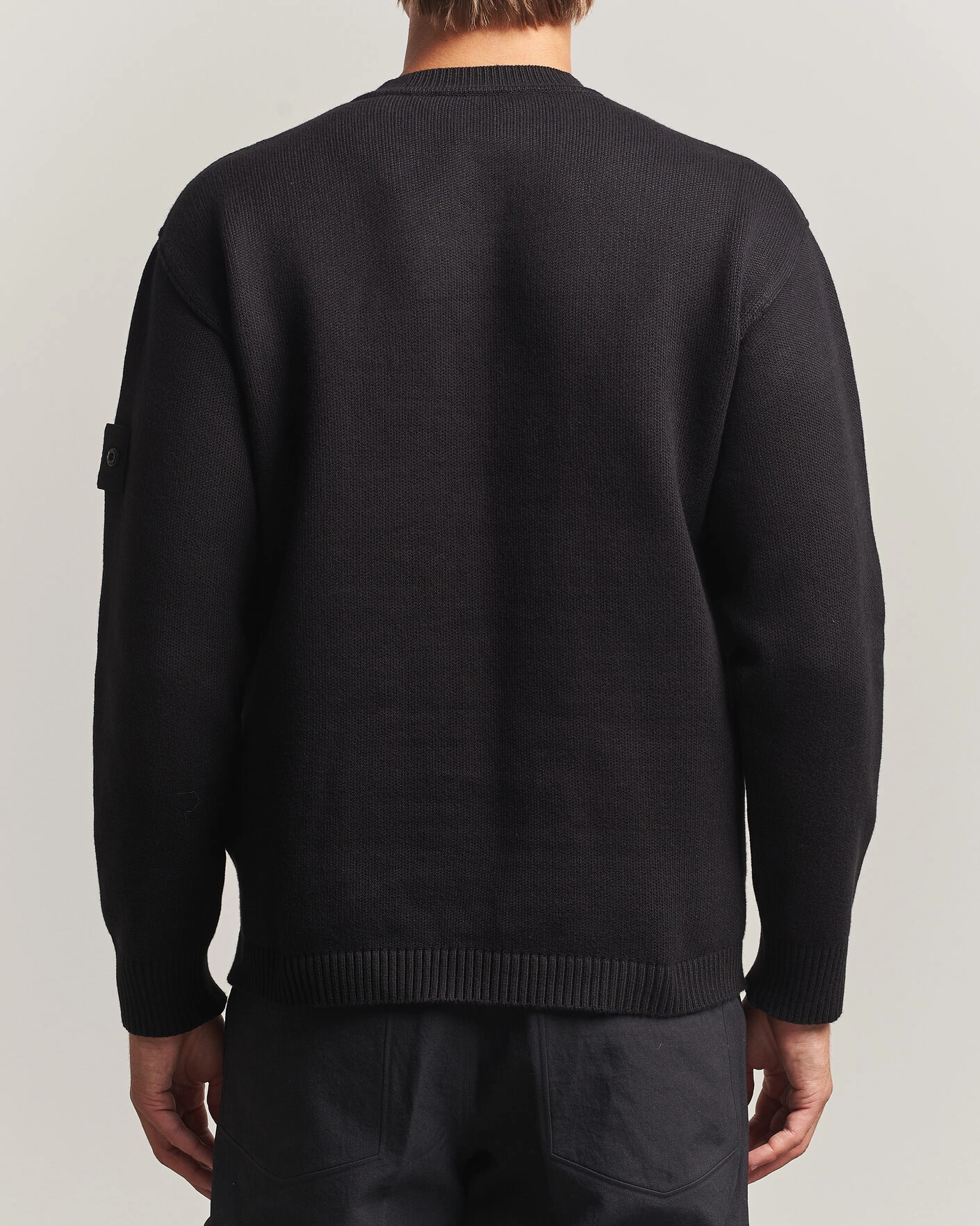 Herr | Tröjor | Stone Island | Ghost Plush Stitch Winter Cotton Sweat Black