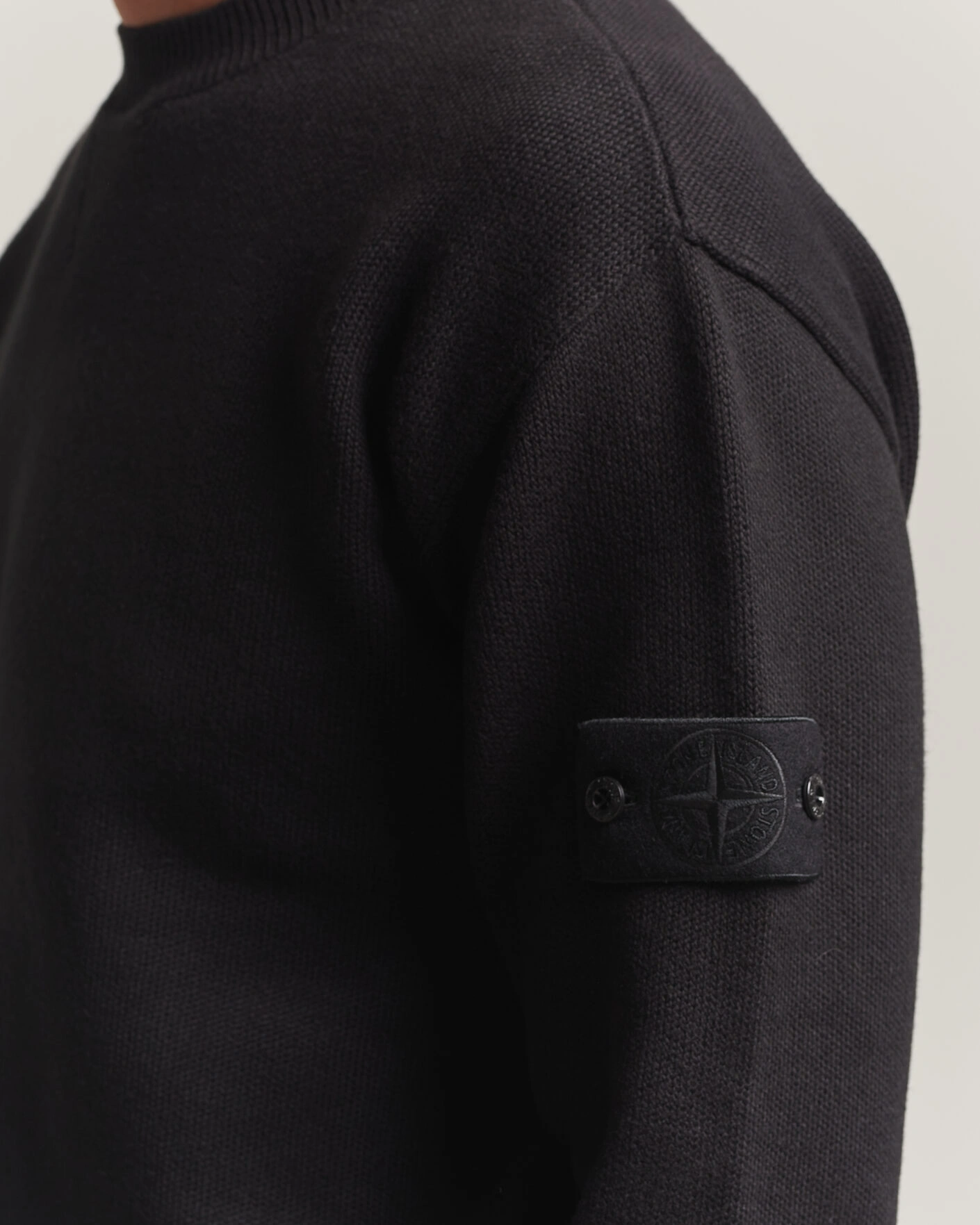 Herr | Tröjor | Stone Island | Ghost Plush Stitch Winter Cotton Sweat Black
