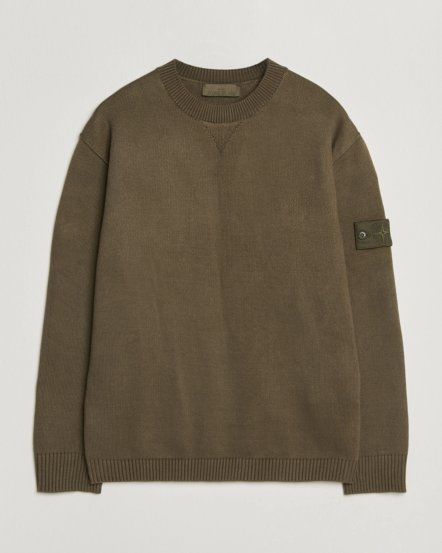 Herr | Tröjor | Stone Island | Ghost Plush Stitch Winter Cotton Sweat Miltary Green