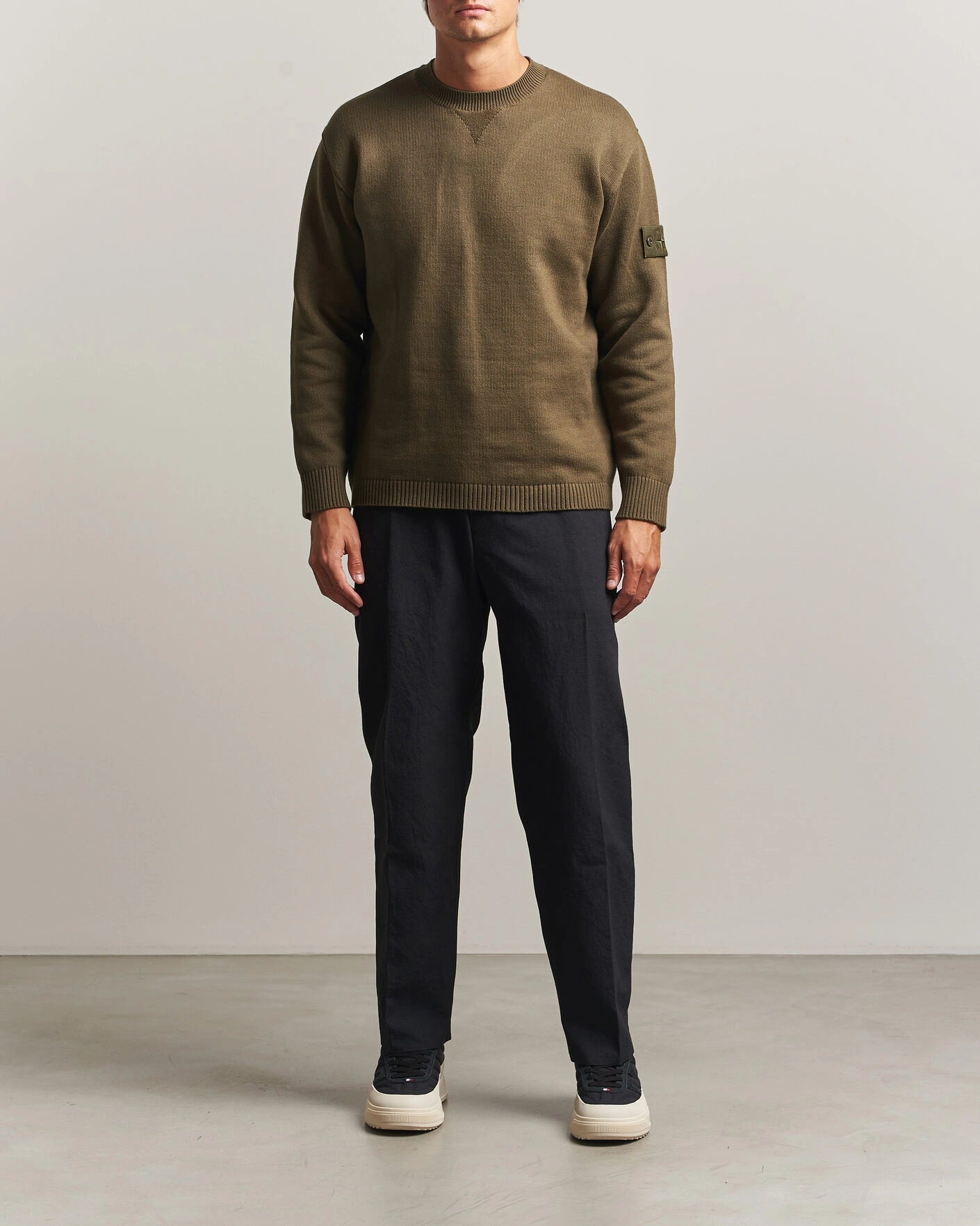 Herr | Tröjor | Stone Island | Ghost Plush Stitch Winter Cotton Sweat Miltary Green