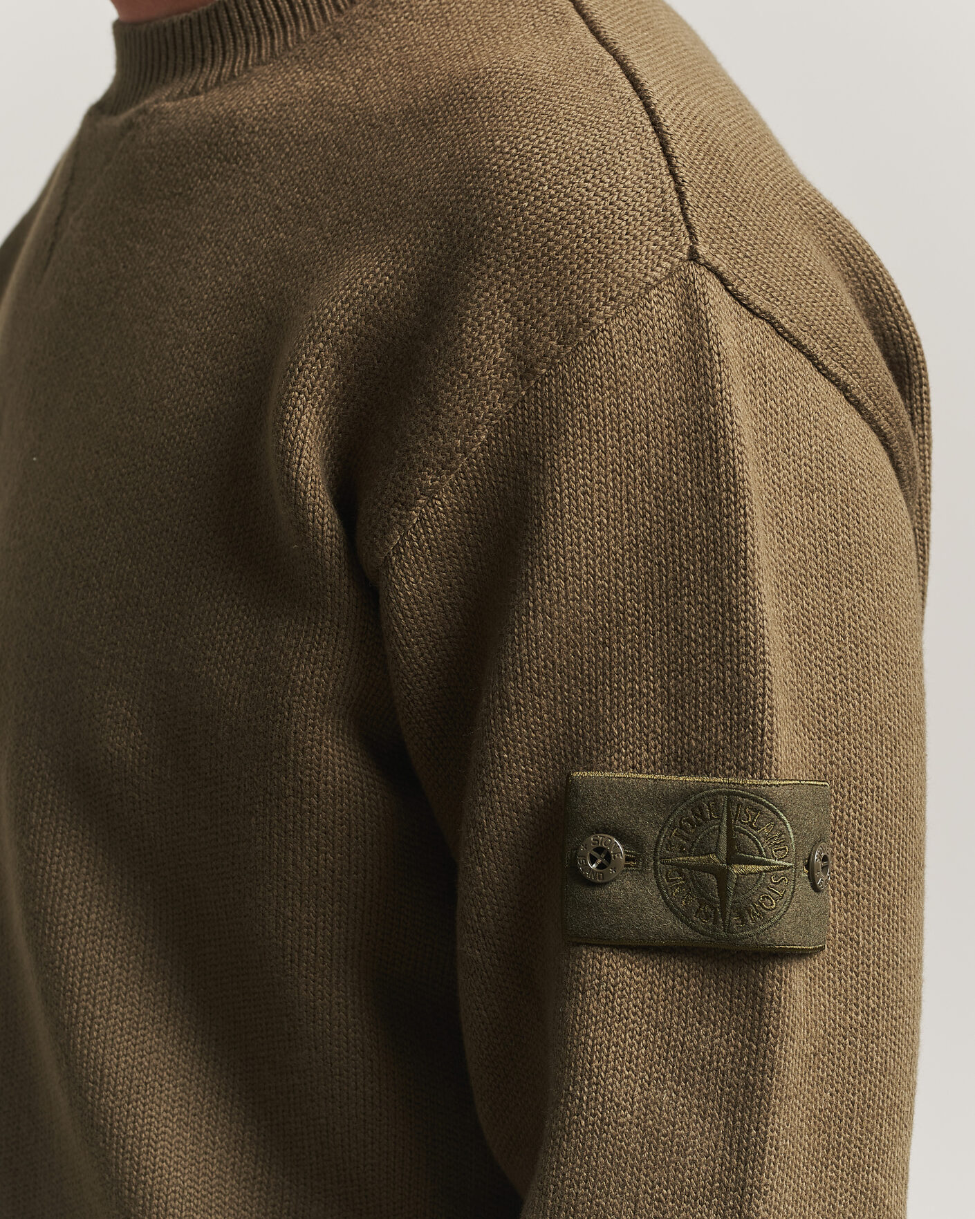 Herr | Tröjor | Stone Island | Ghost Plush Stitch Winter Cotton Sweat Miltary Green