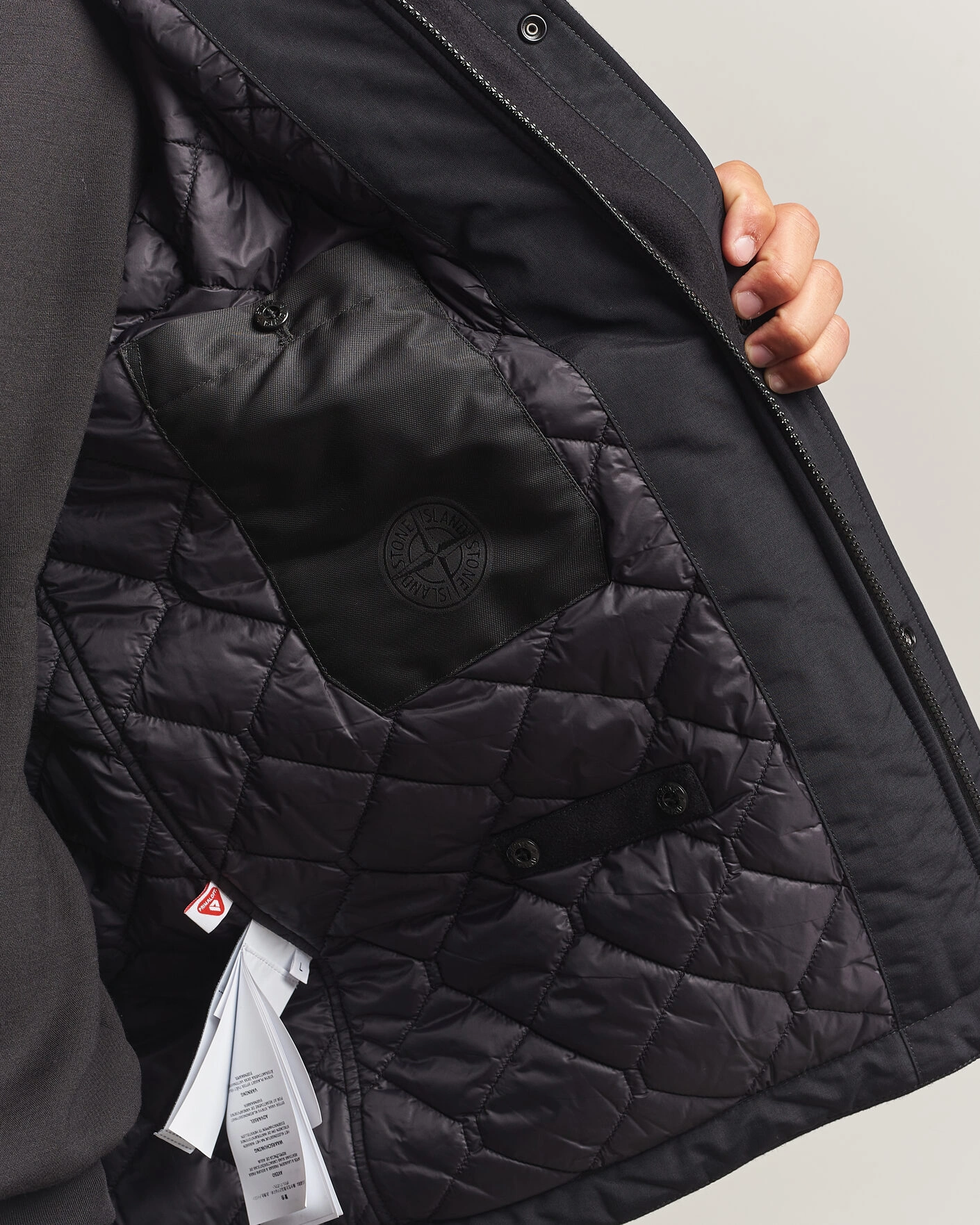 Herr | Jackor | Stone Island | Ghost Wool/Nylon Flannel Short Parka Black