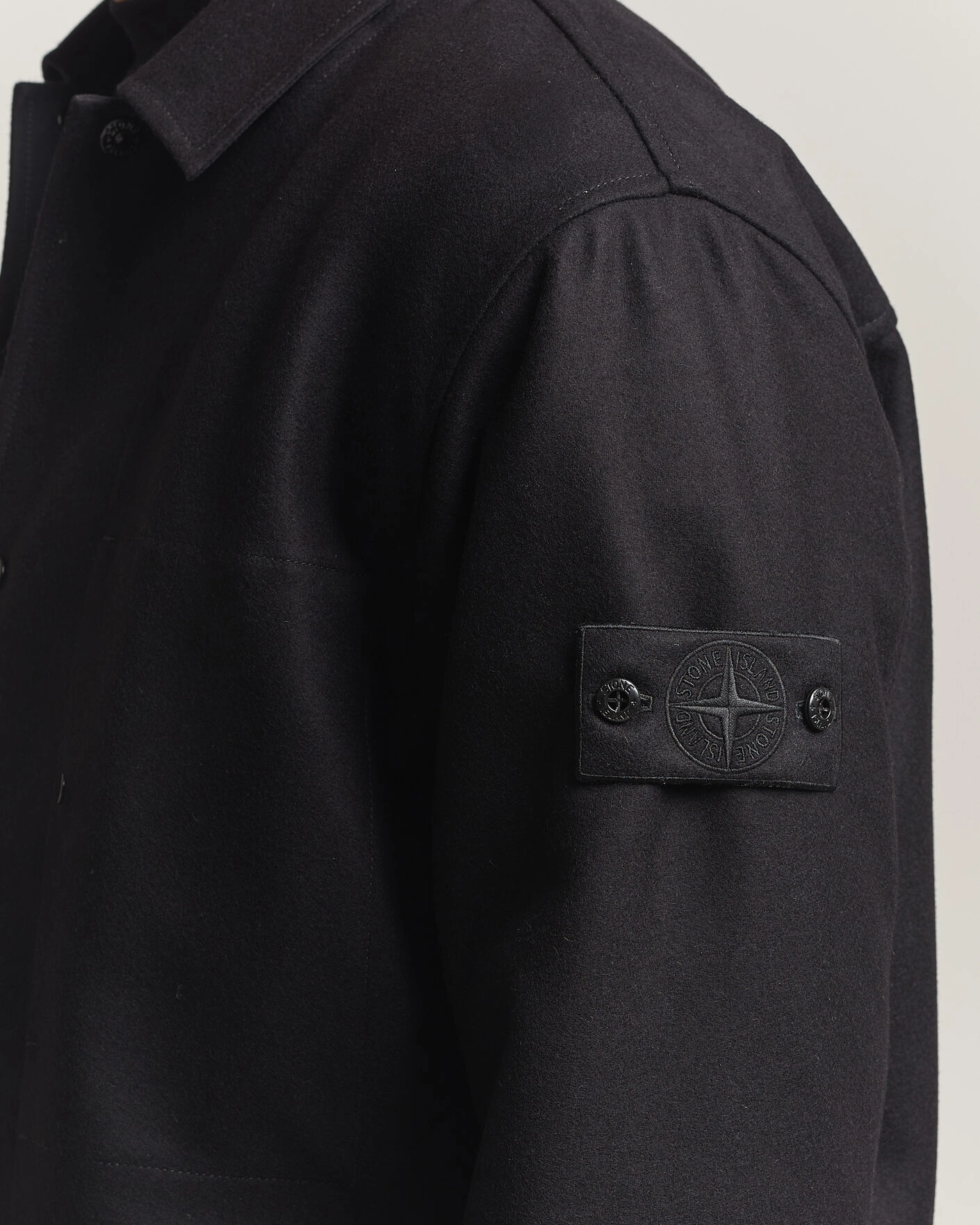 Herr | Skjortor | Stone Island | Ghost Wool/Nylon Flannel Overshirt Black