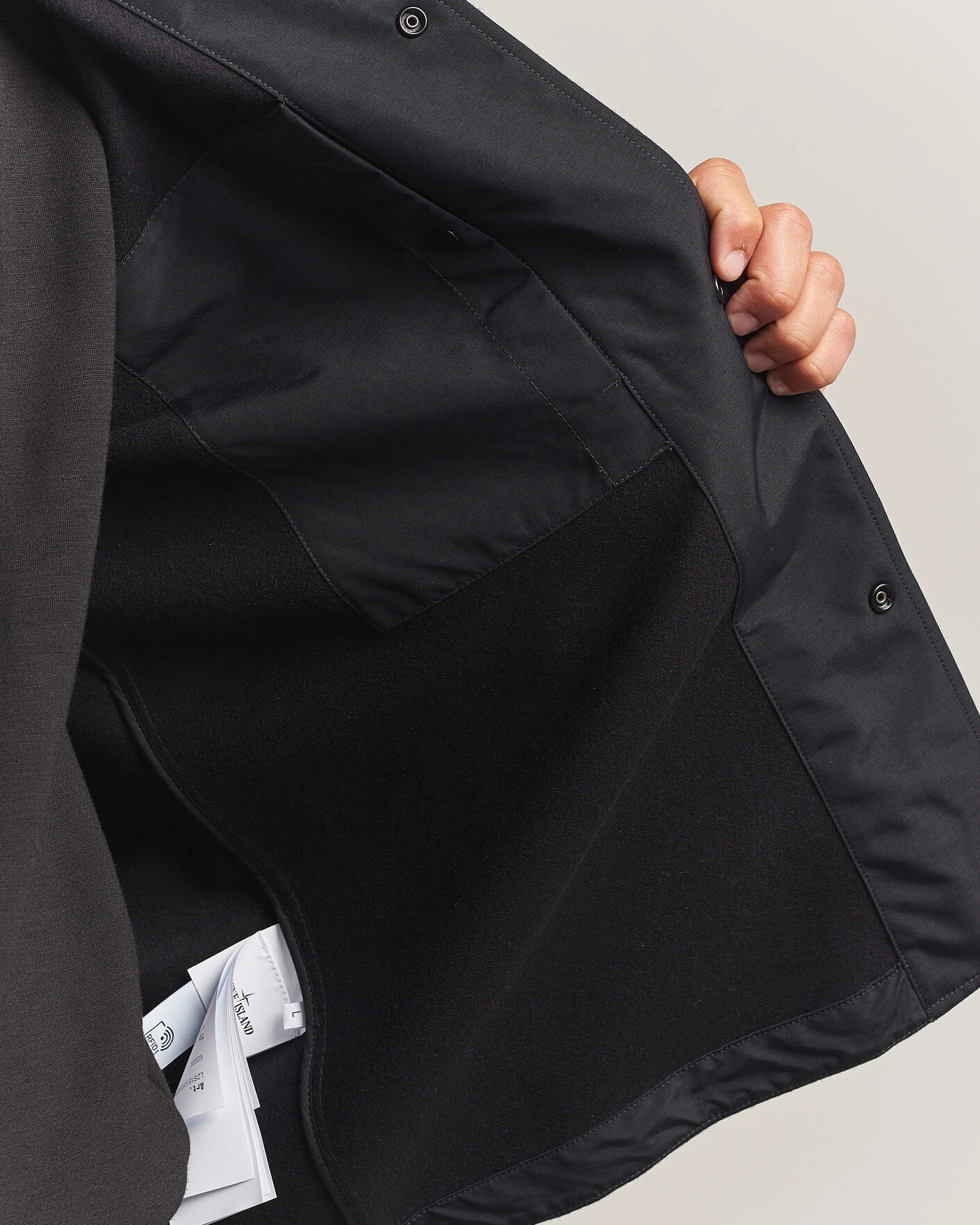 Herr | Skjortor | Stone Island | Ghost Wool/Nylon Flannel Overshirt Black