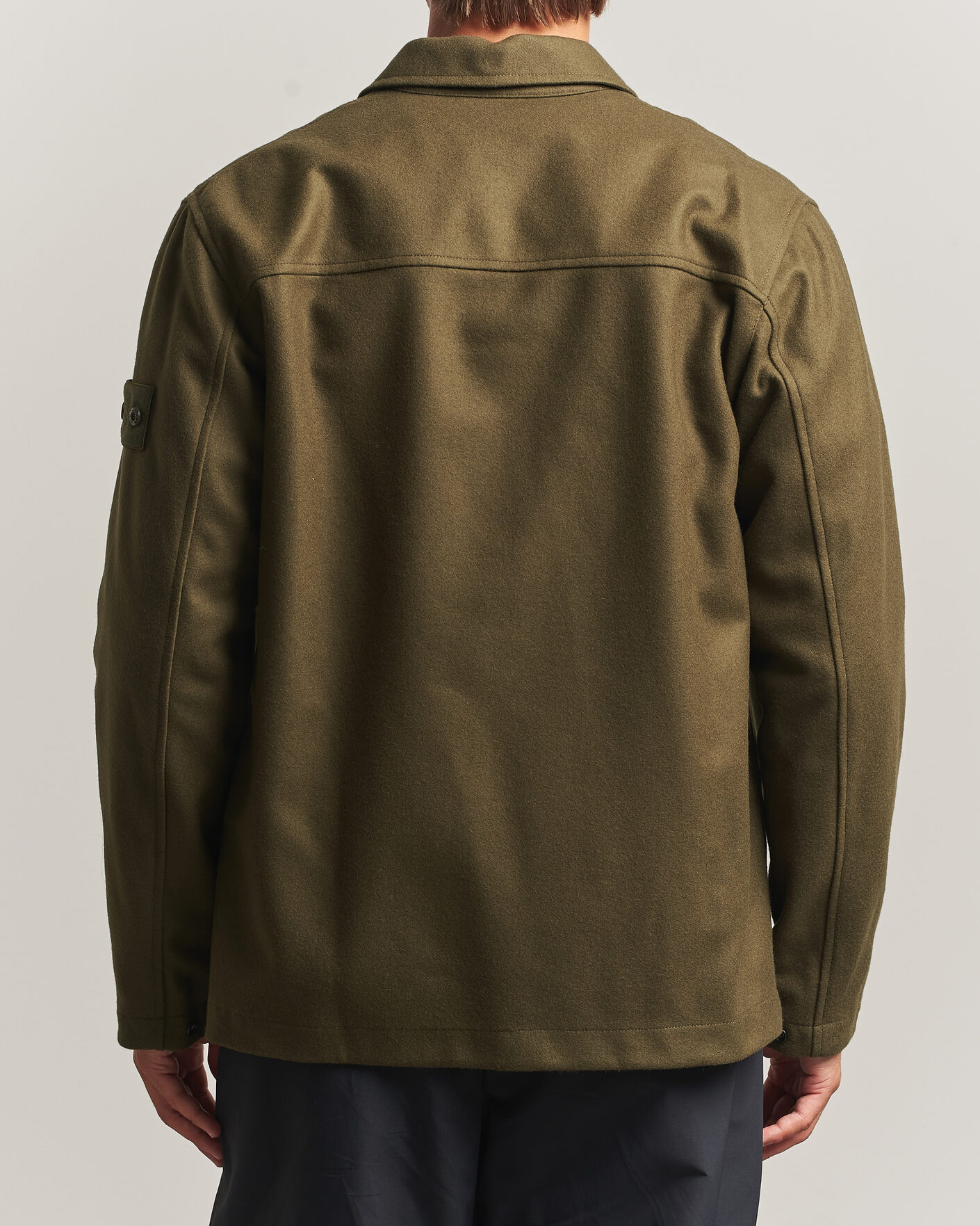 Herr | Skjortor | Stone Island | Ghost Wool/Nylon Flannel Overshirt Miltary Green