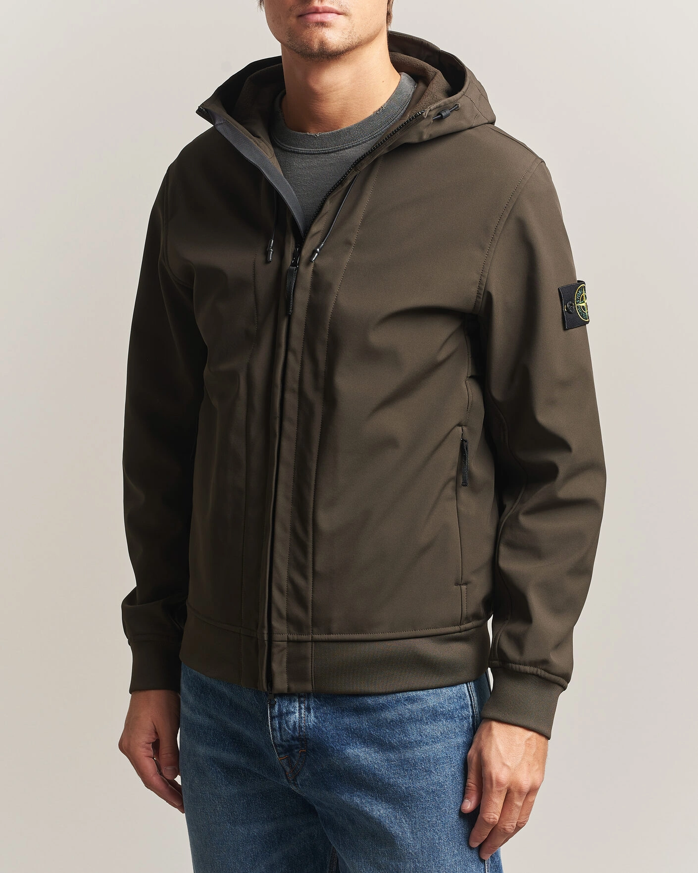 Herr | Jackor | Stone Island | Short Hooded Soft Shell Jacket Coal Grey