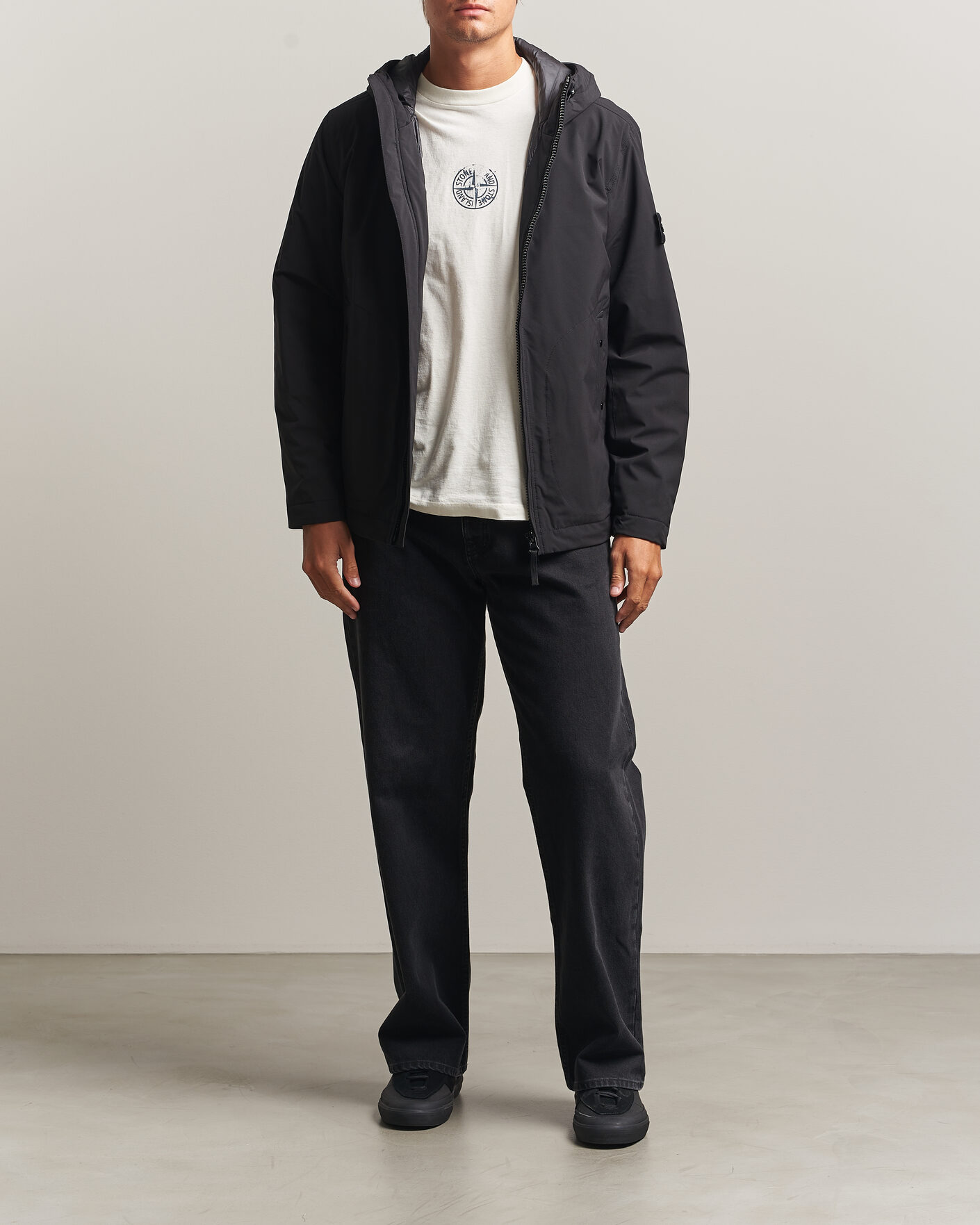 Herr | Jackor | Stone Island | Short Soft Shell Parka Black