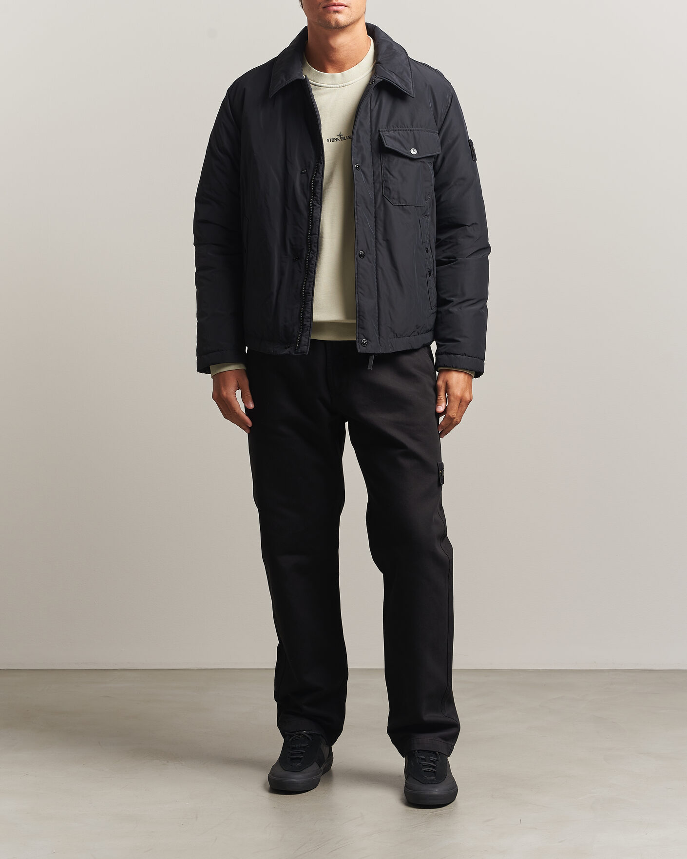 Herr | Jackor | Stone Island | Micro Twill Padded Jacket Black