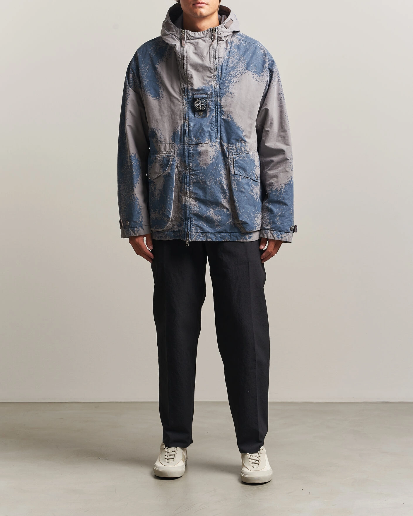 Herr | Jackor | Stone Island | Hand Painted David Light TC Short Parka Grey