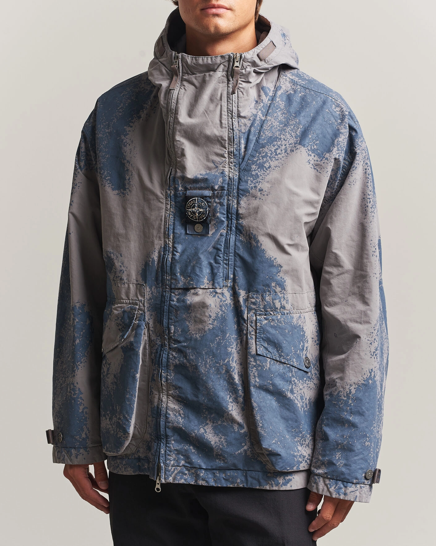 Herr | Jackor | Stone Island | Hand Painted David Light TC Short Parka Grey