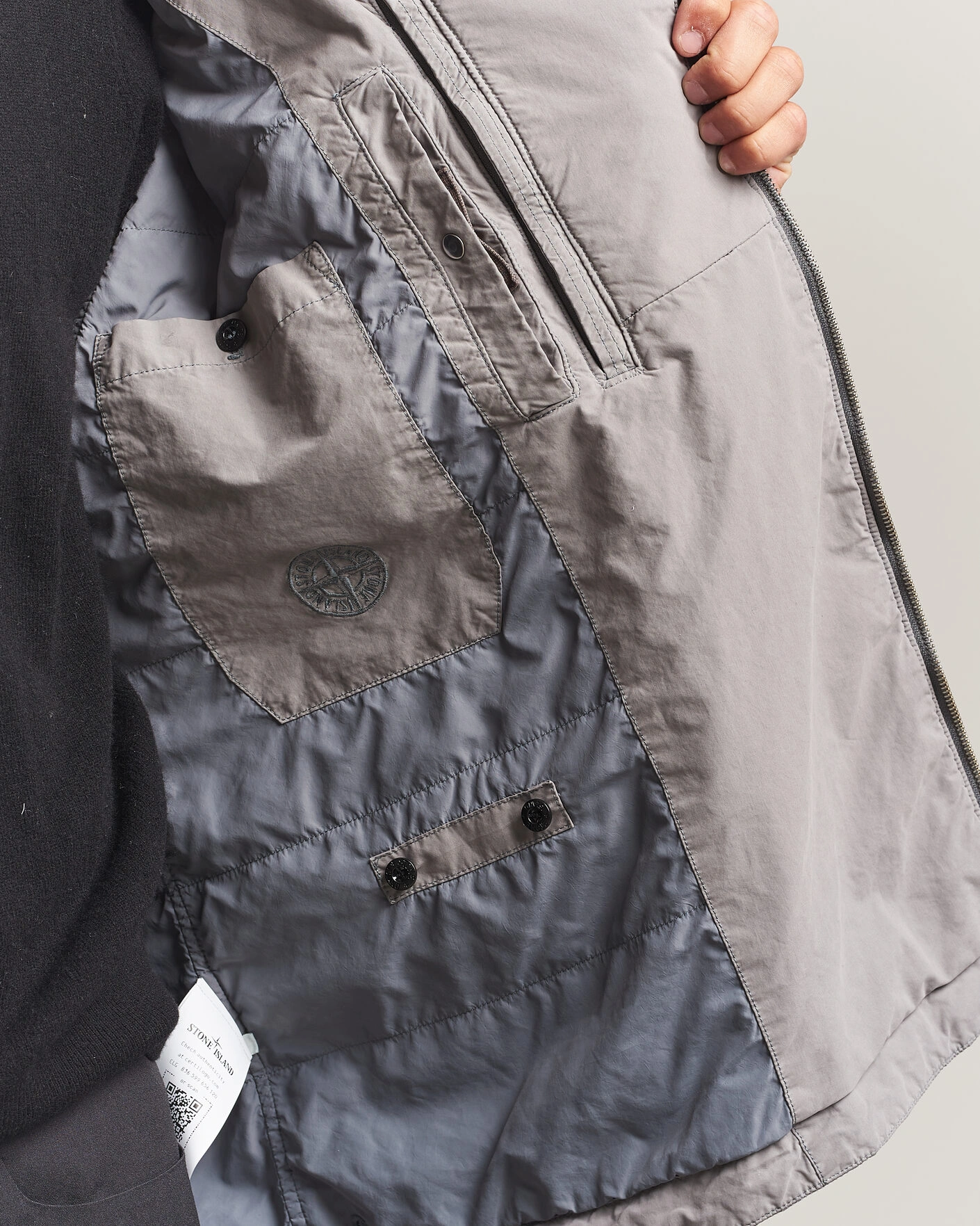 Herr | Jackor | Stone Island | Hand Painted David Light TC Short Parka Grey