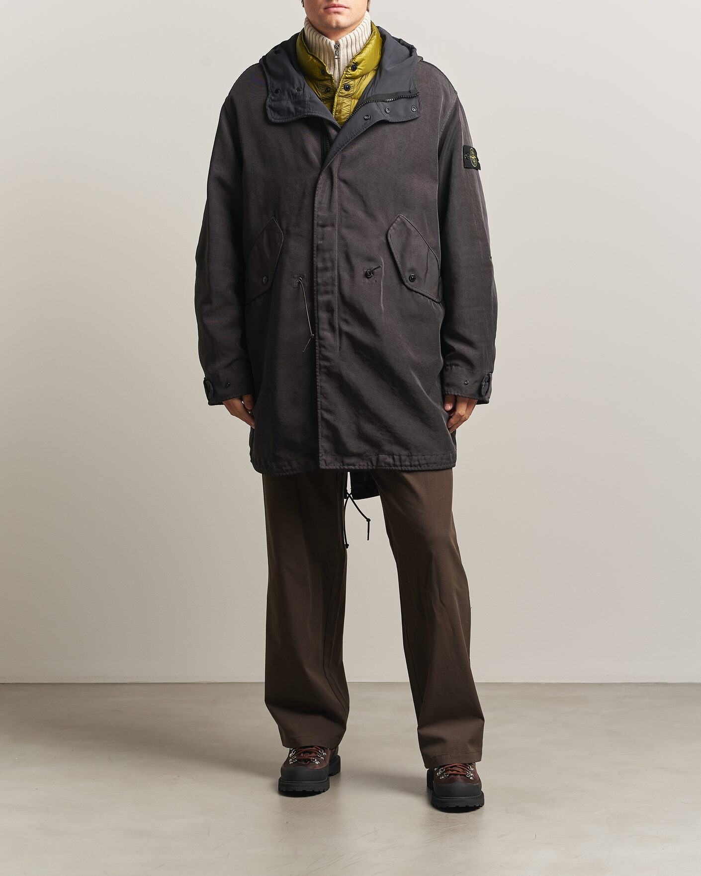 Herr | Jackor | Stone Island | Dense Oxford Nylon TC Fishtail Parka Lead Grey