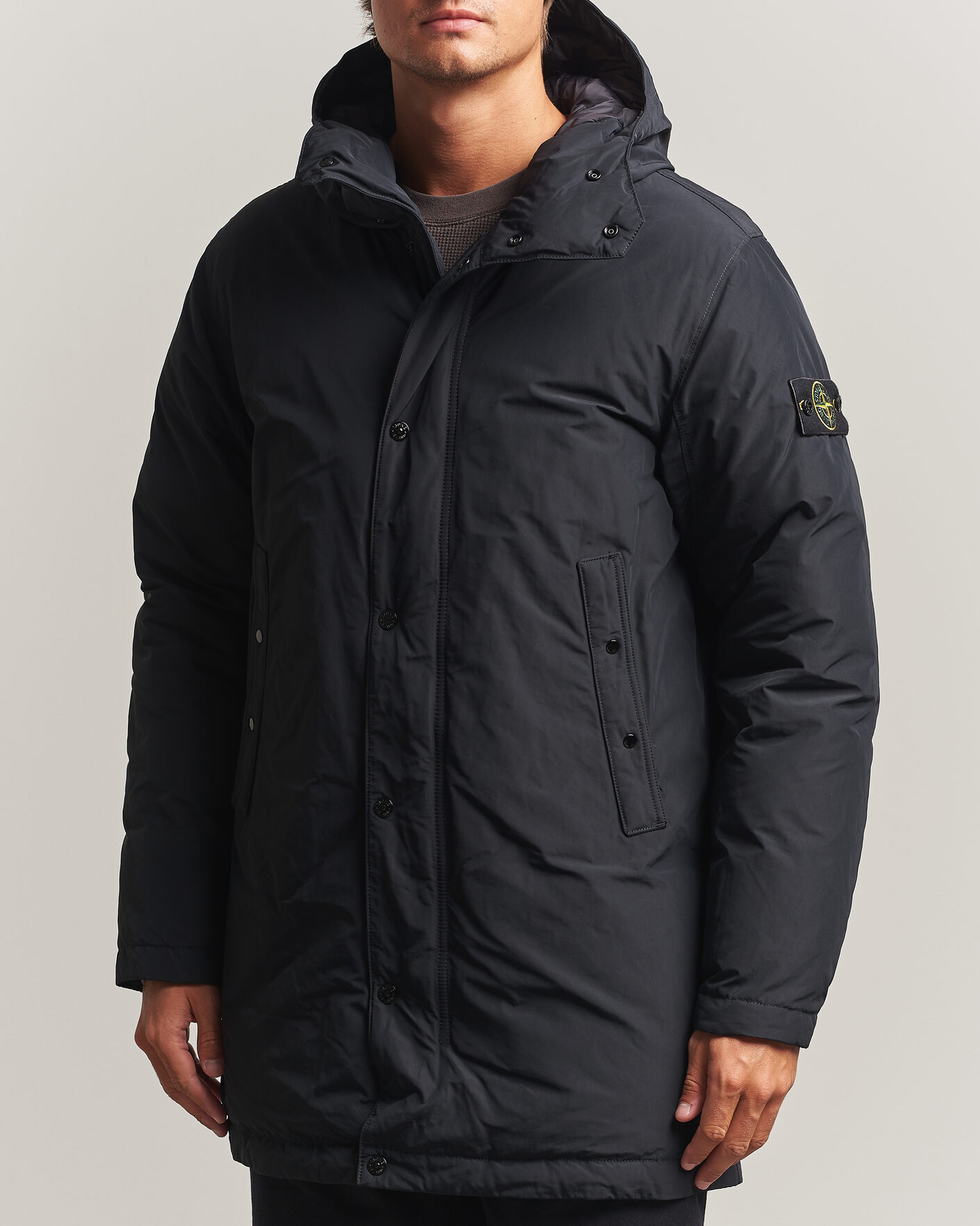 Herr | Jackor | Stone Island | Micro Twill Padded Parka Black
