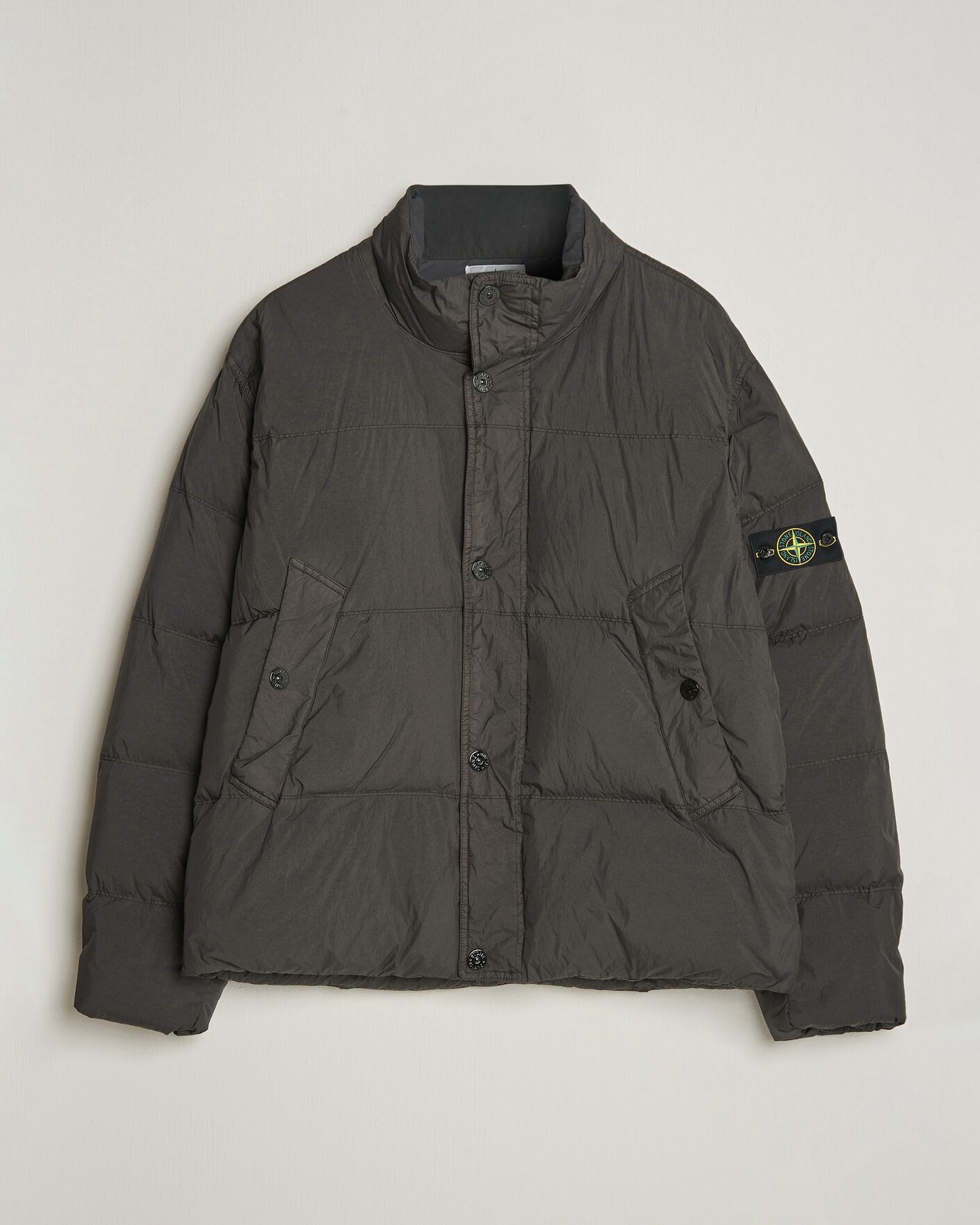 Herr | Jackor | Stone Island | Crinkle Reps Padded Down Jacket Lead Grey