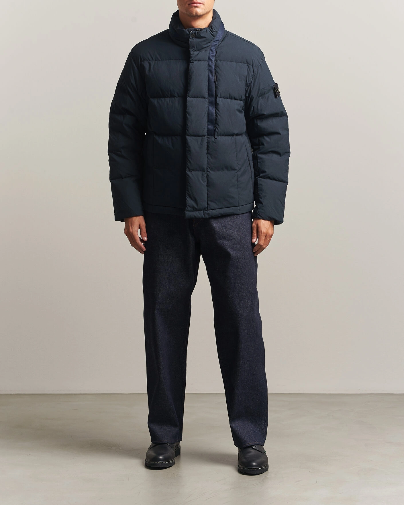 Herr | Jackor | Stone Island | Cotton/Nylon Padded Down Jacket Navy Blue