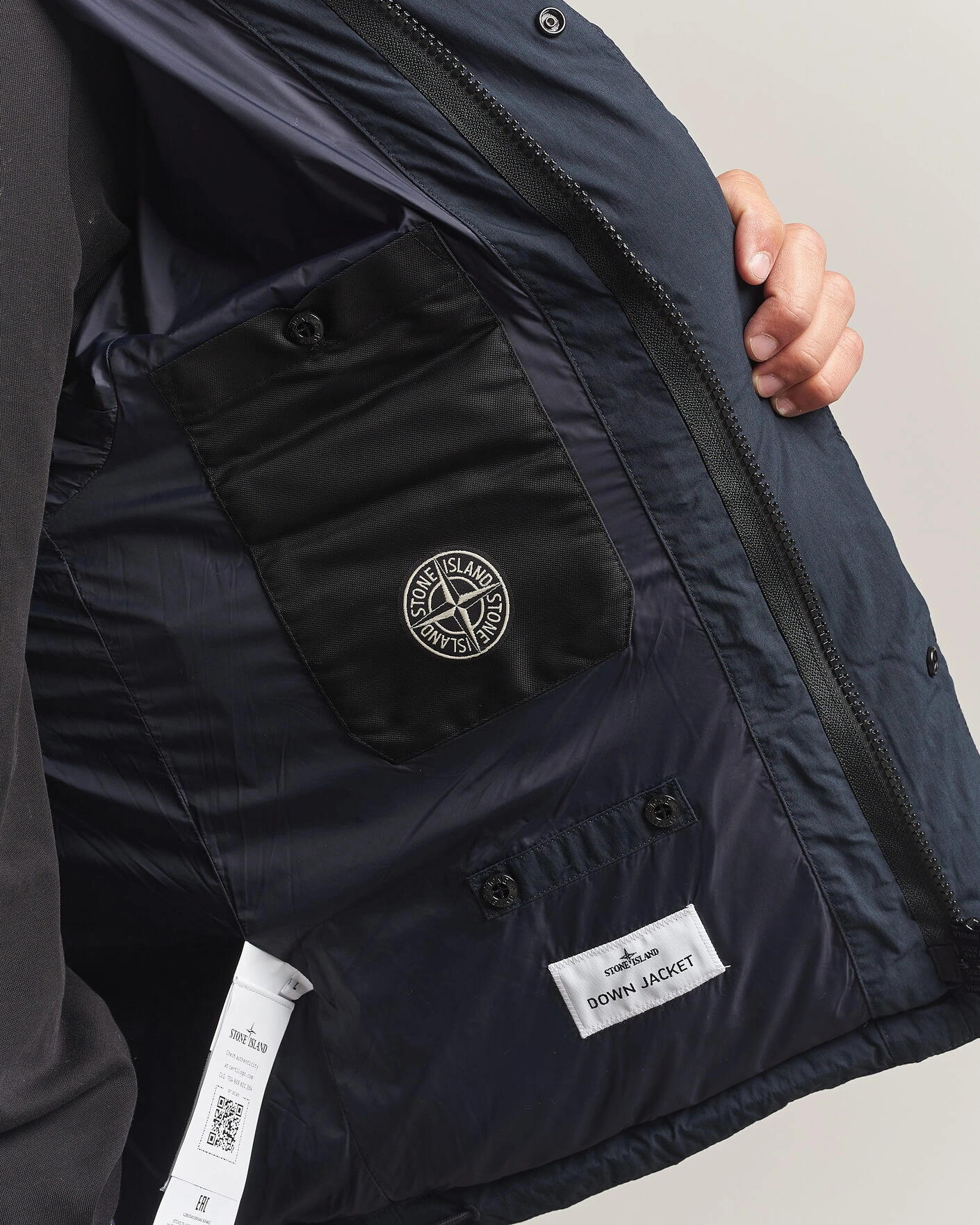 Herr | Jackor | Stone Island | Cotton/Nylon Padded Down Jacket Navy Blue