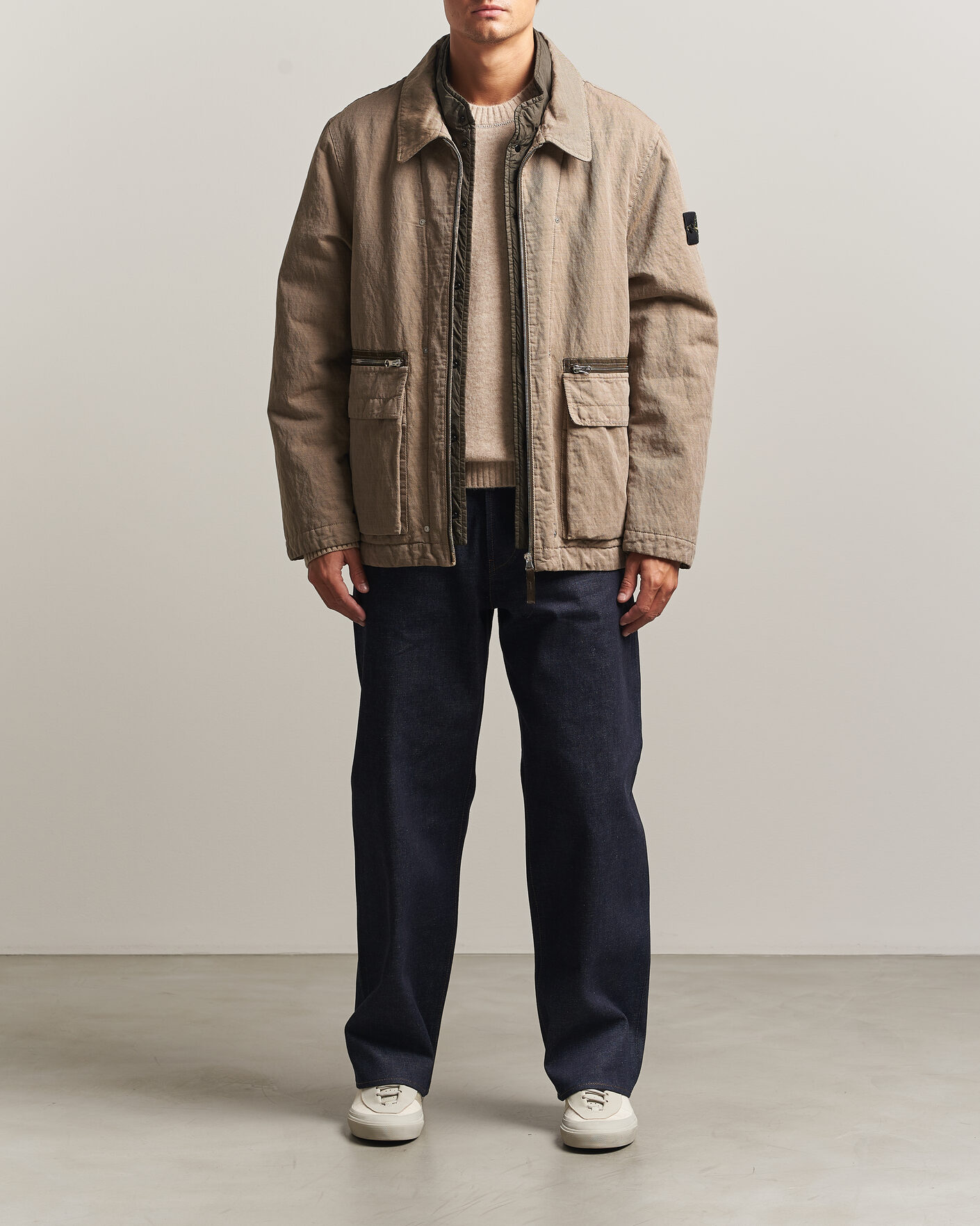 Herr | Jackor | Stone Island | Diagonal Cotton/Wool Field Jacket Biscuit