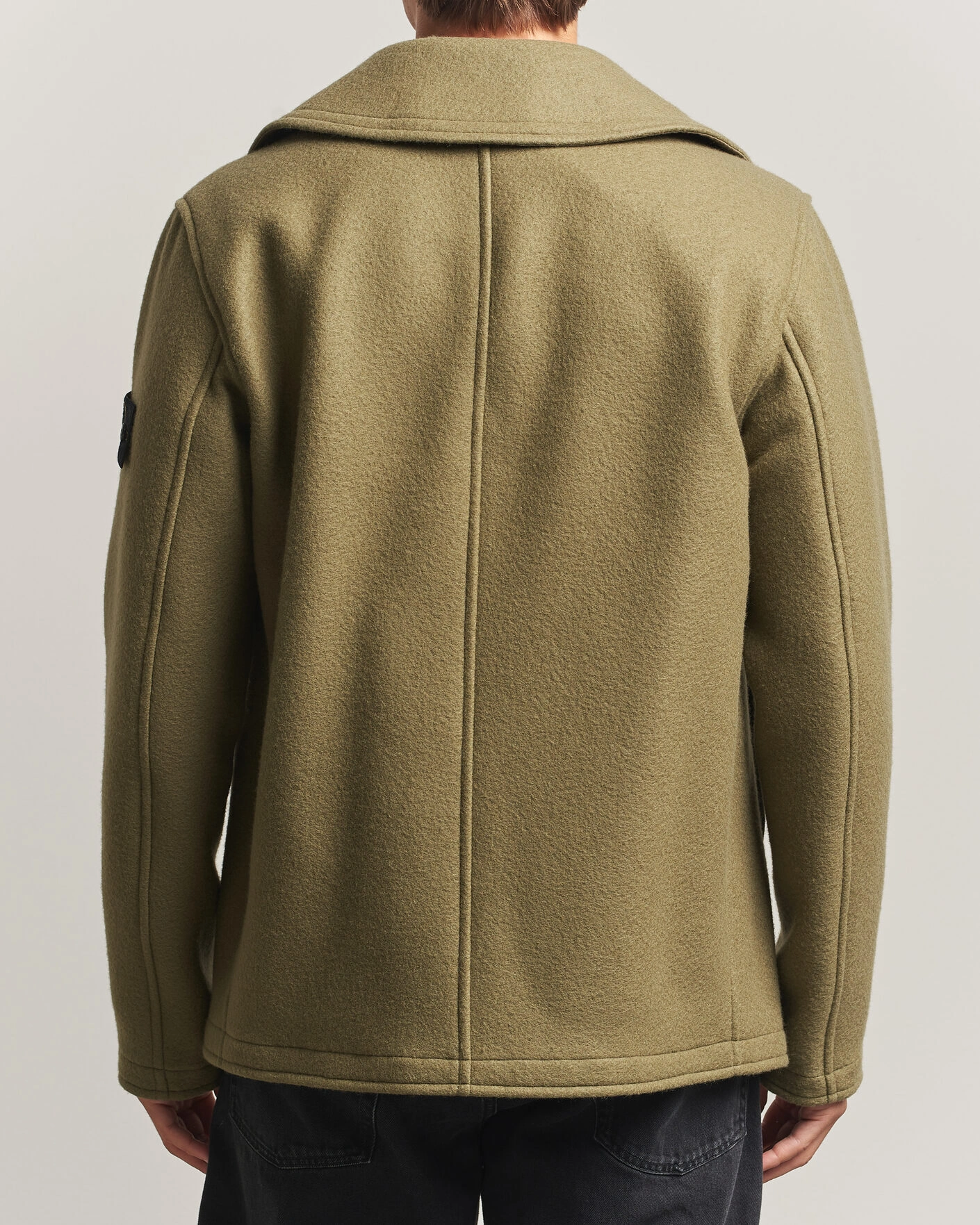 Herr | Jackor | Stone Island | Heavy Melton Wool Peacoat Miltary Green