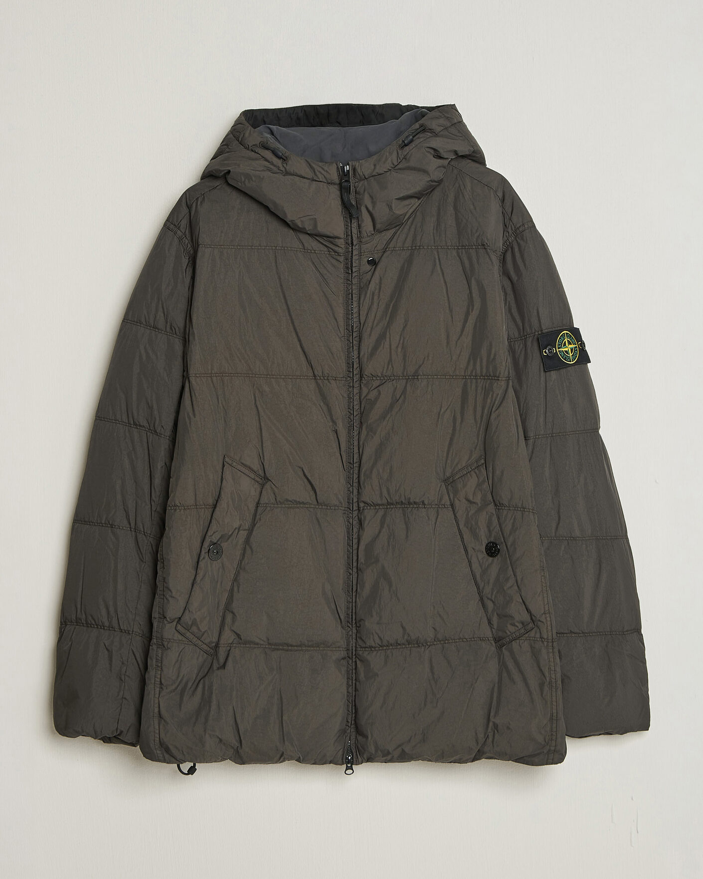Herr | Jackor | Stone Island | Crinkle Reps Padded Hood Down Jacket Grey