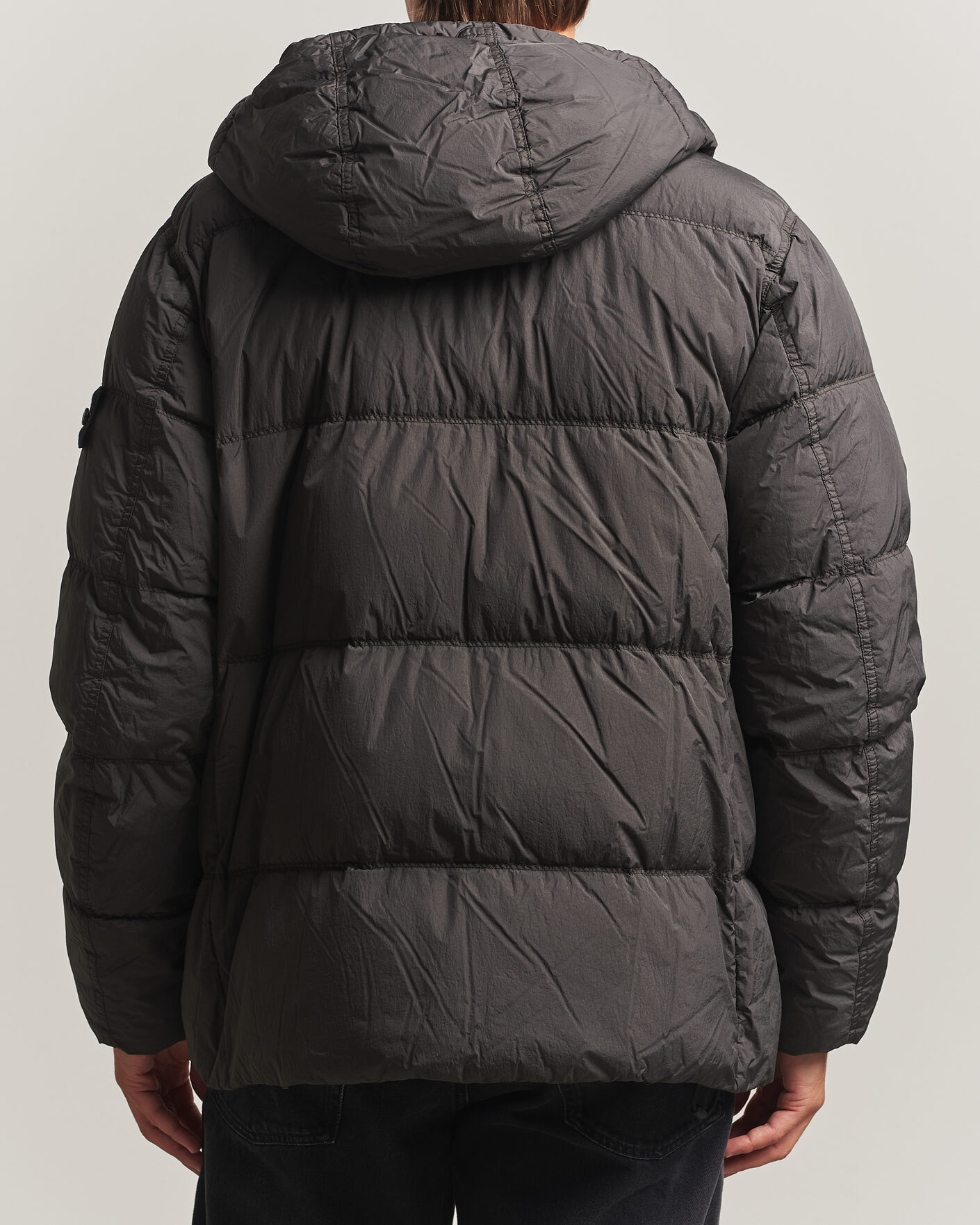 Herr | Jackor | Stone Island | Crinkle Reps Padded Hood Down Jacket Grey