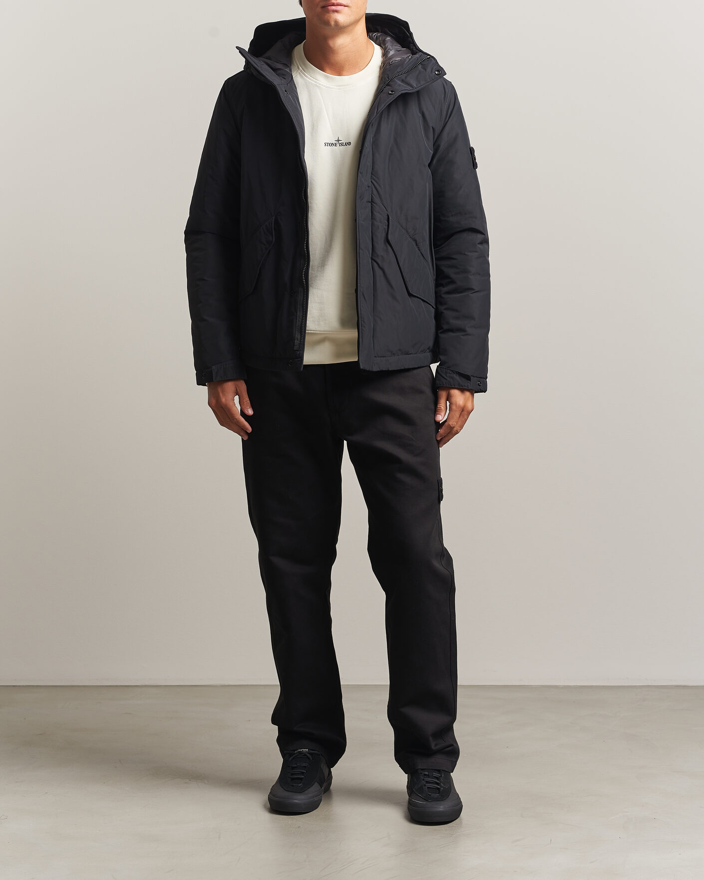 Herr | Jackor | Stone Island | Micro Twill Hood Jacket Black