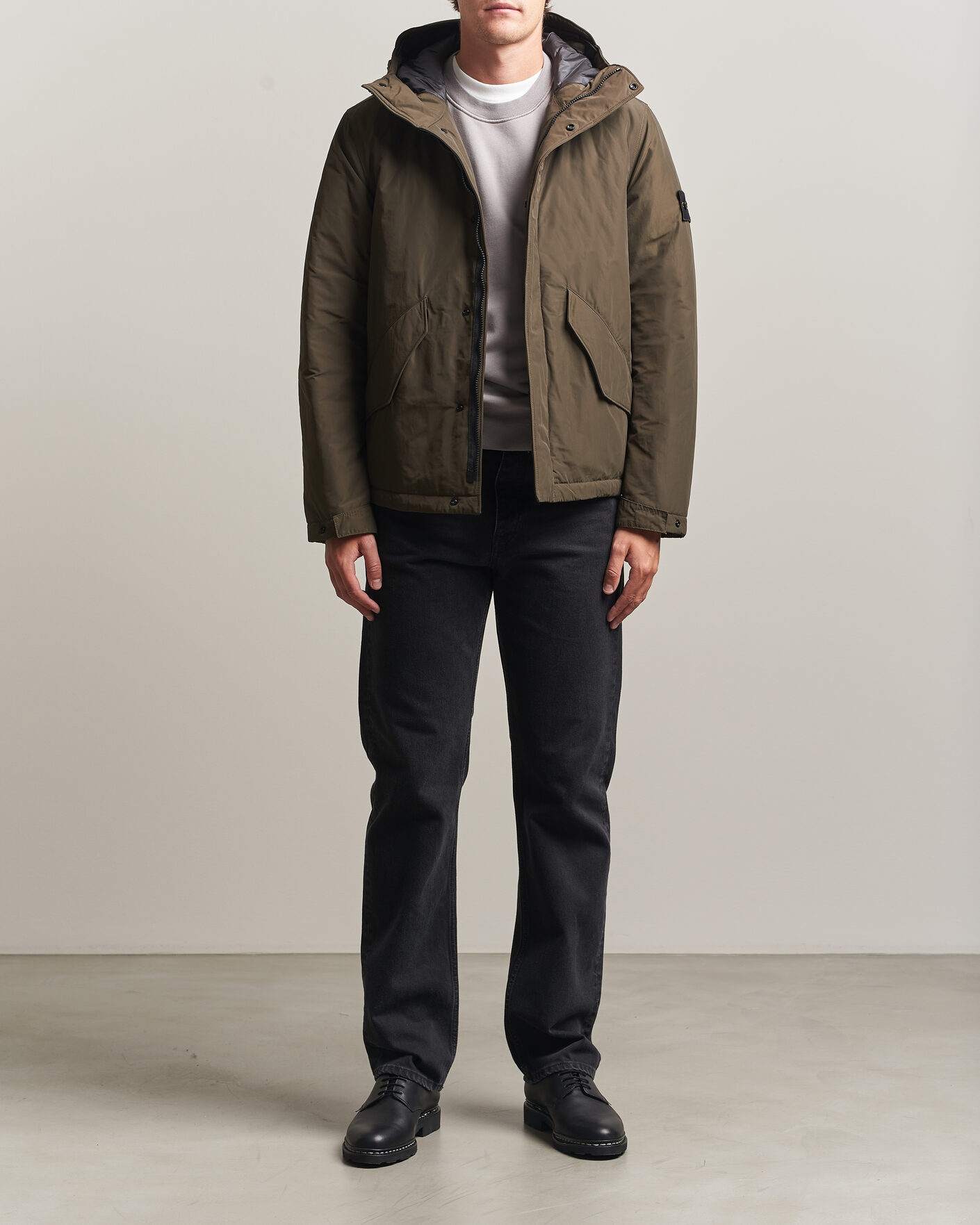 Herr | Jackor | Stone Island | Micro Twill Hood Jacket Coal Grey
